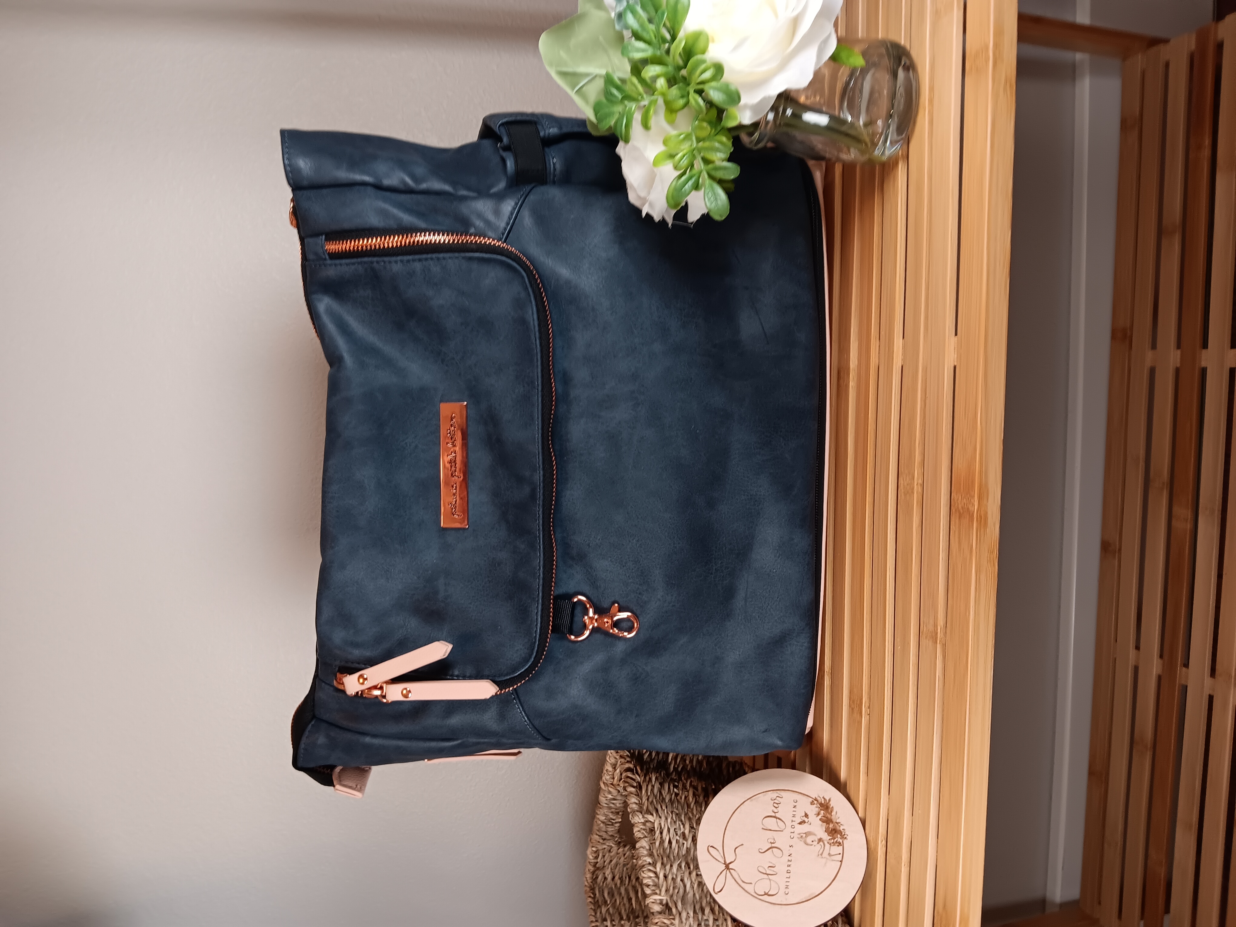 Darling Petunia Pickle bottom Diaper Bag, Blue and Blush color