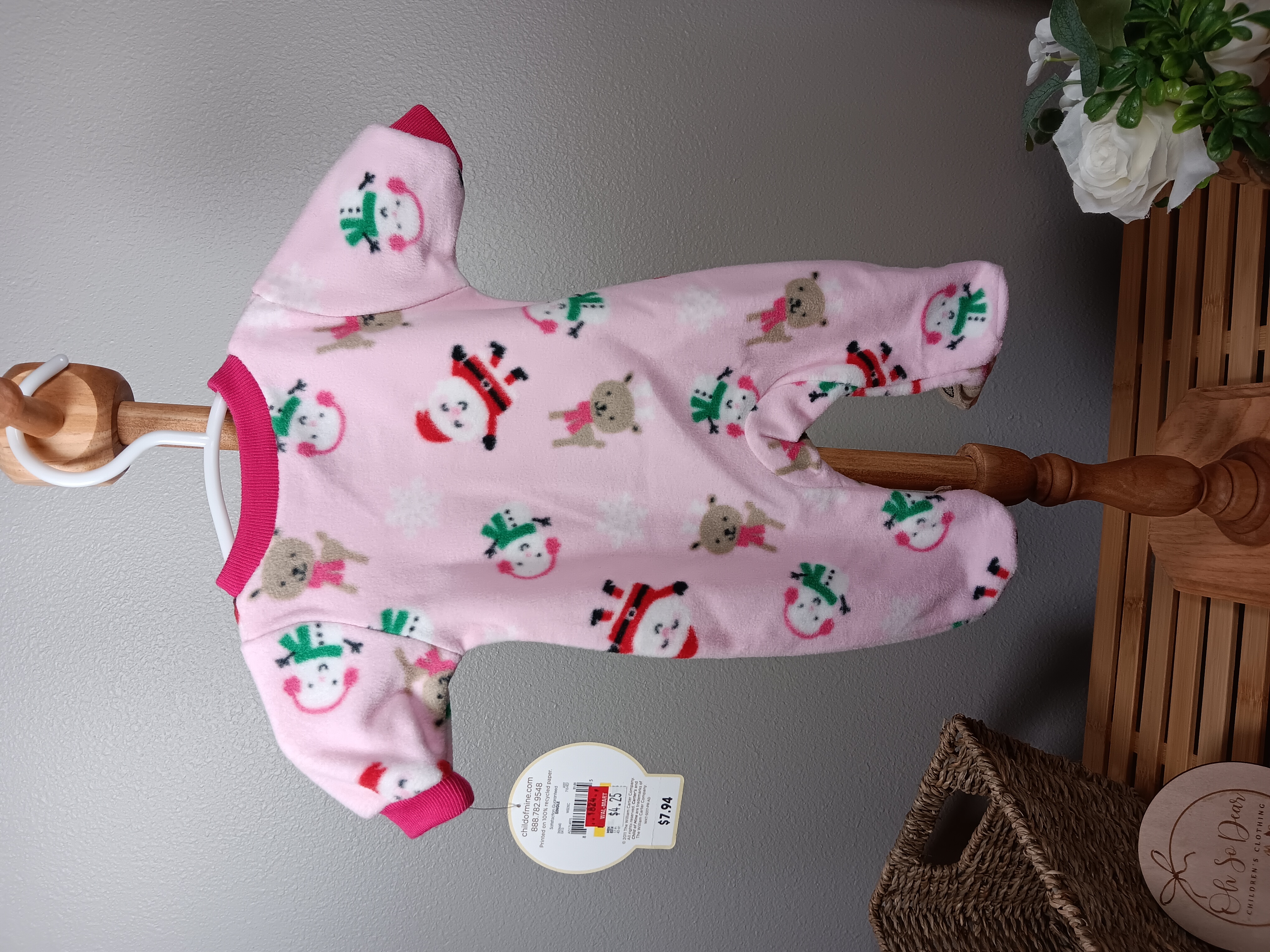 Baby Fleece Christmas Sleepsuit Adorable holiday-themed pajama with deer footies by Carters NWT Size Preemie