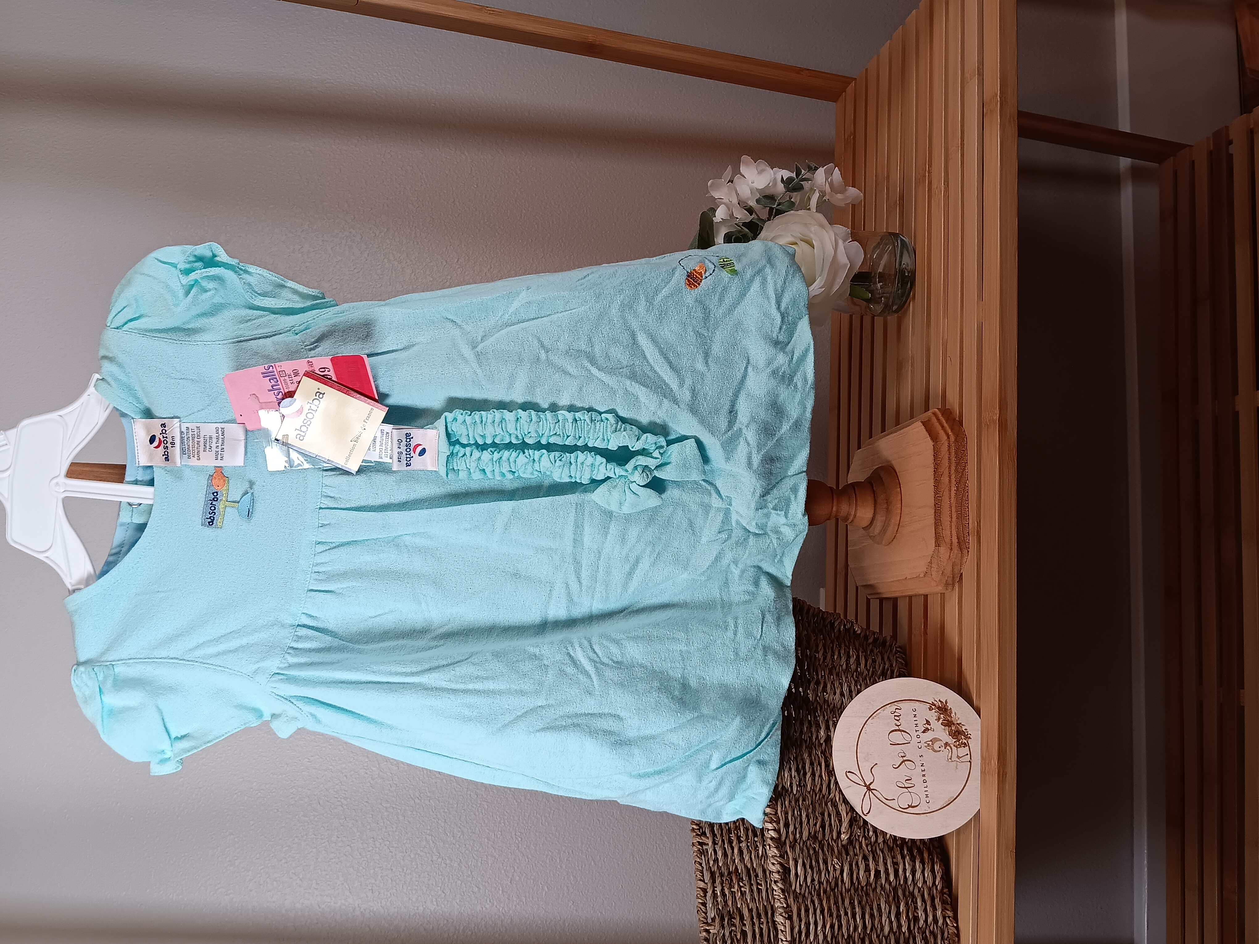 Absoraba brand dress with bloomers and headband size 18 months NWT