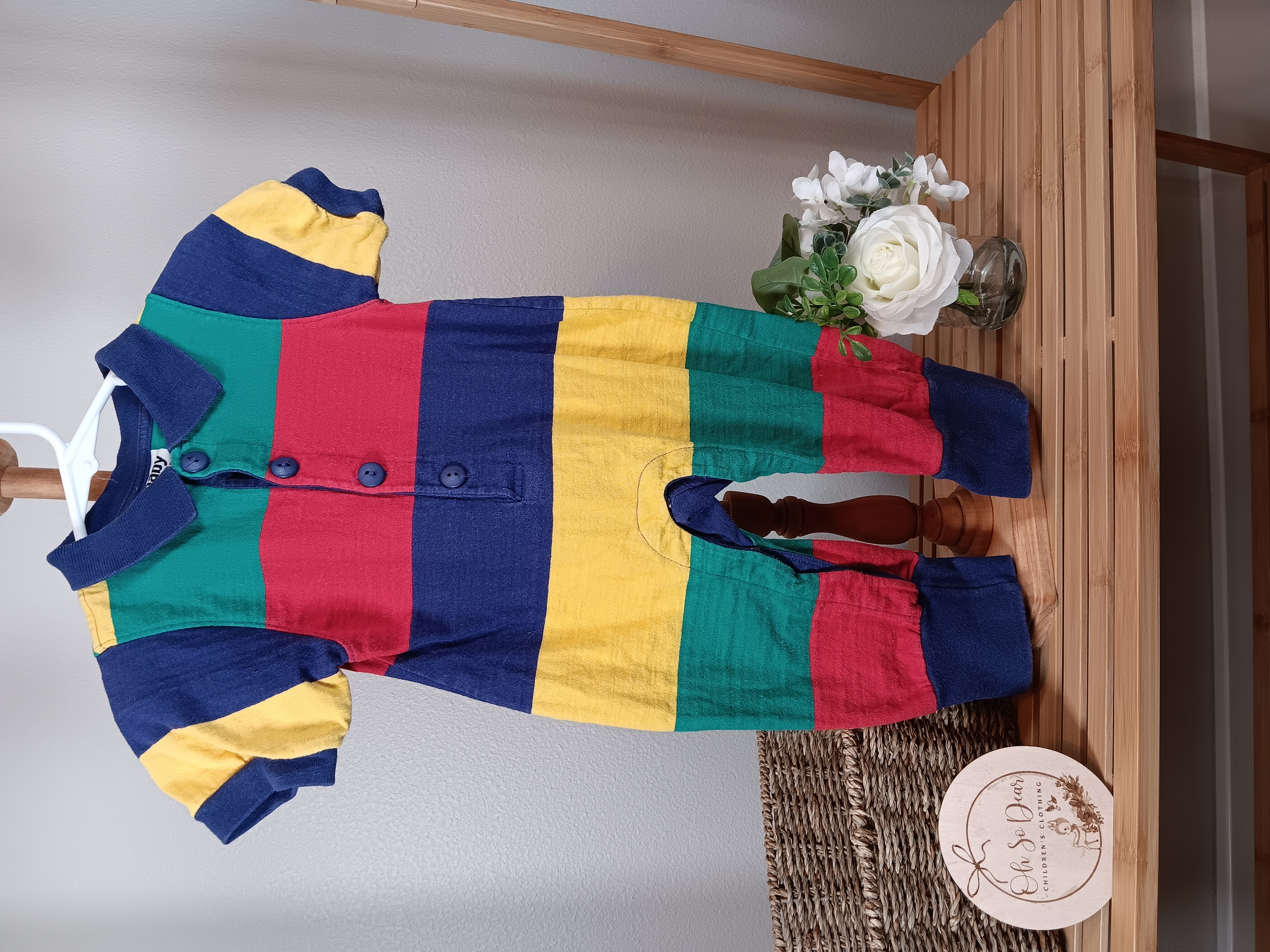 Color Block 12 month short sleeved Romper by baby wear brand