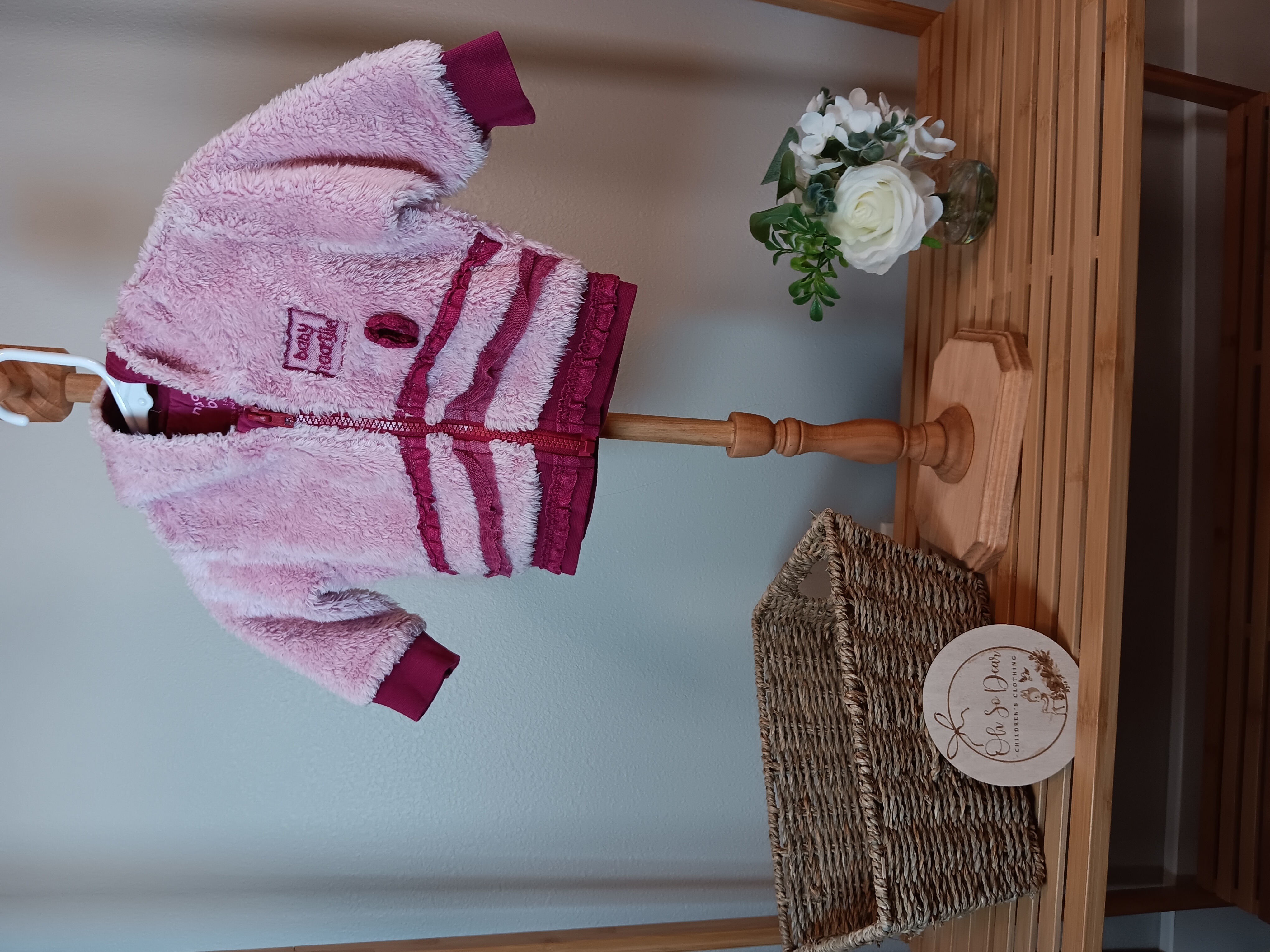 Naartjie baby fuzzy hooded jacket size 3 to 6 months