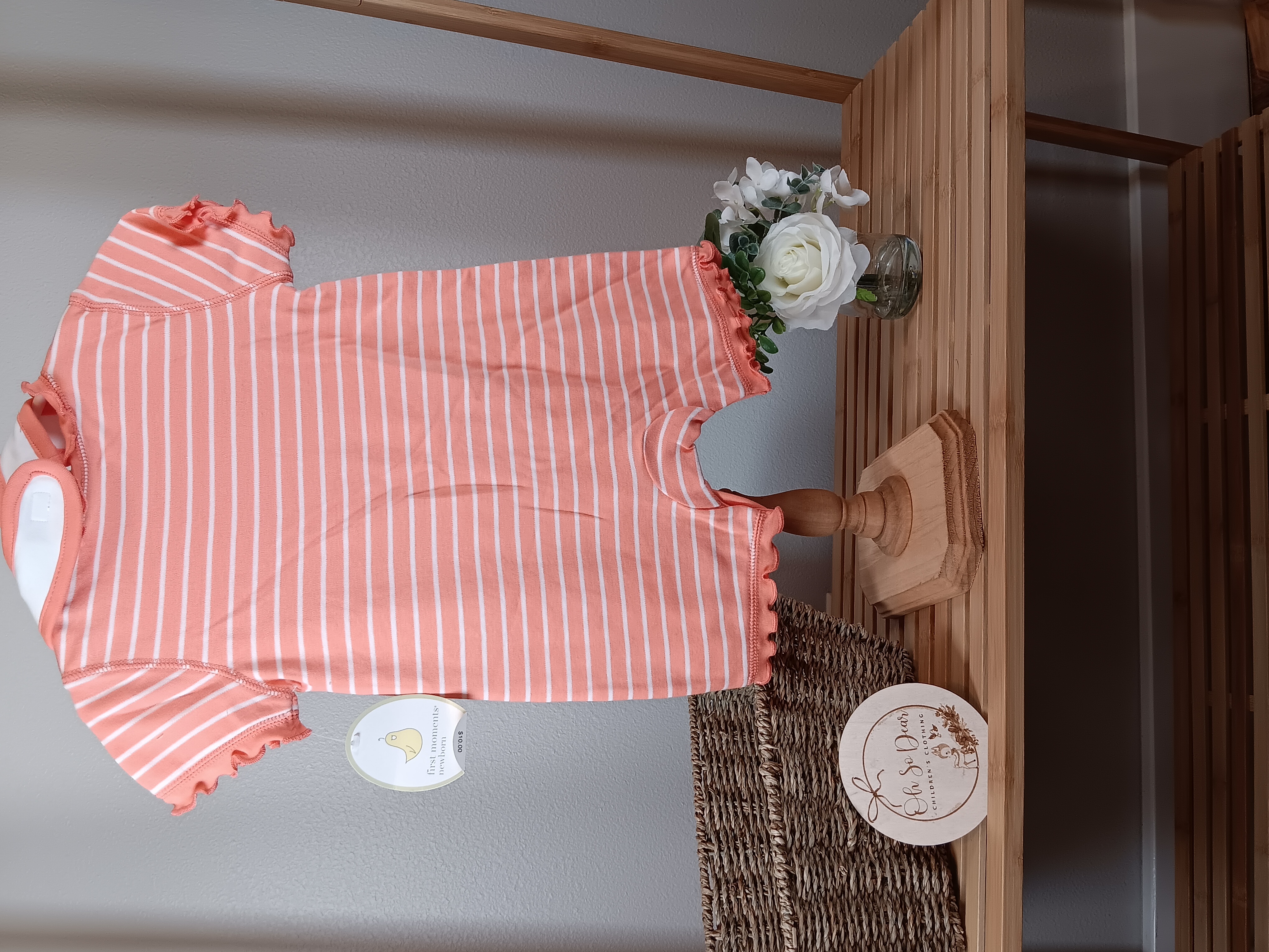 Baby Girl Ice Cream Romper Set with Bib from First Moments brand size 6 to 9 months NWT