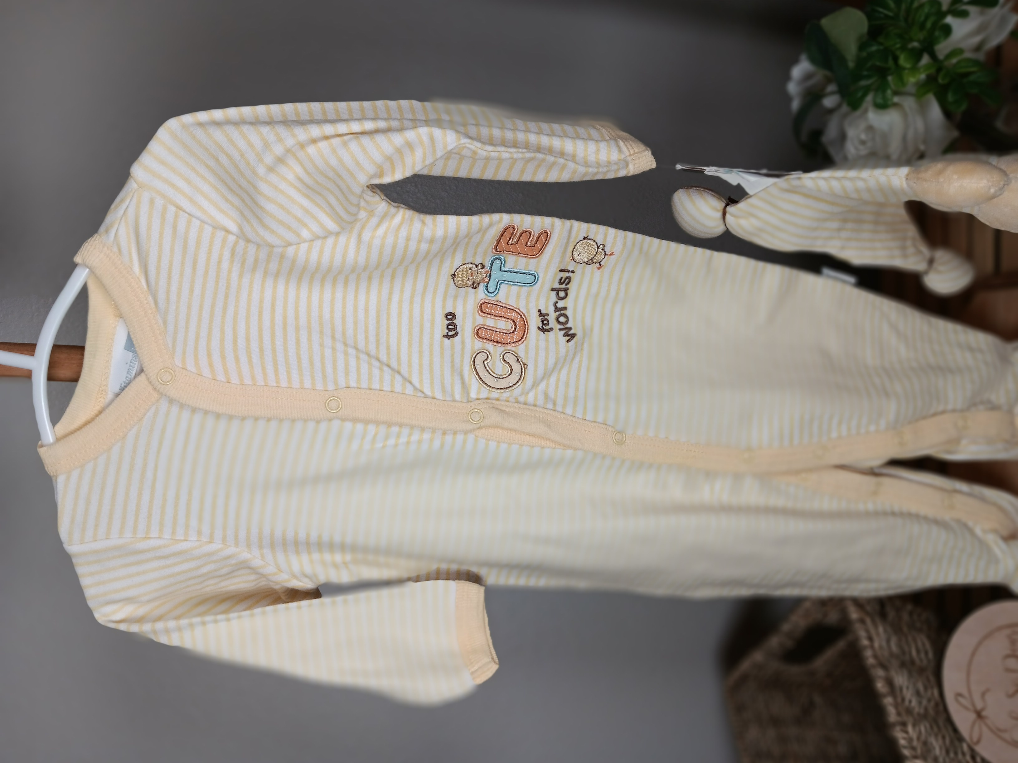 Vitamins Baby brand 6 months size NWT Baby Sleeper Onesie with matching Lovey