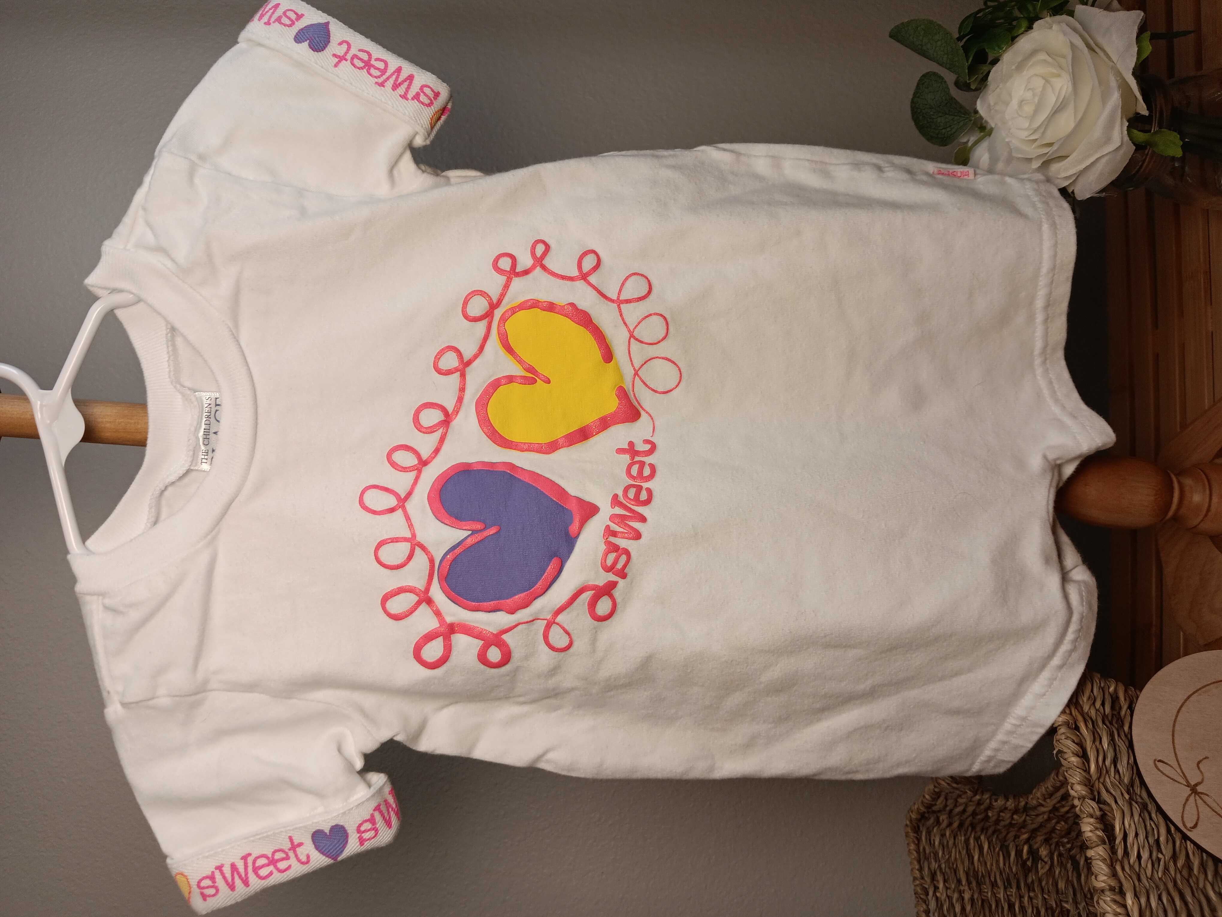 Children's Heart Neon Print Romper Sweet design with colorful hearts