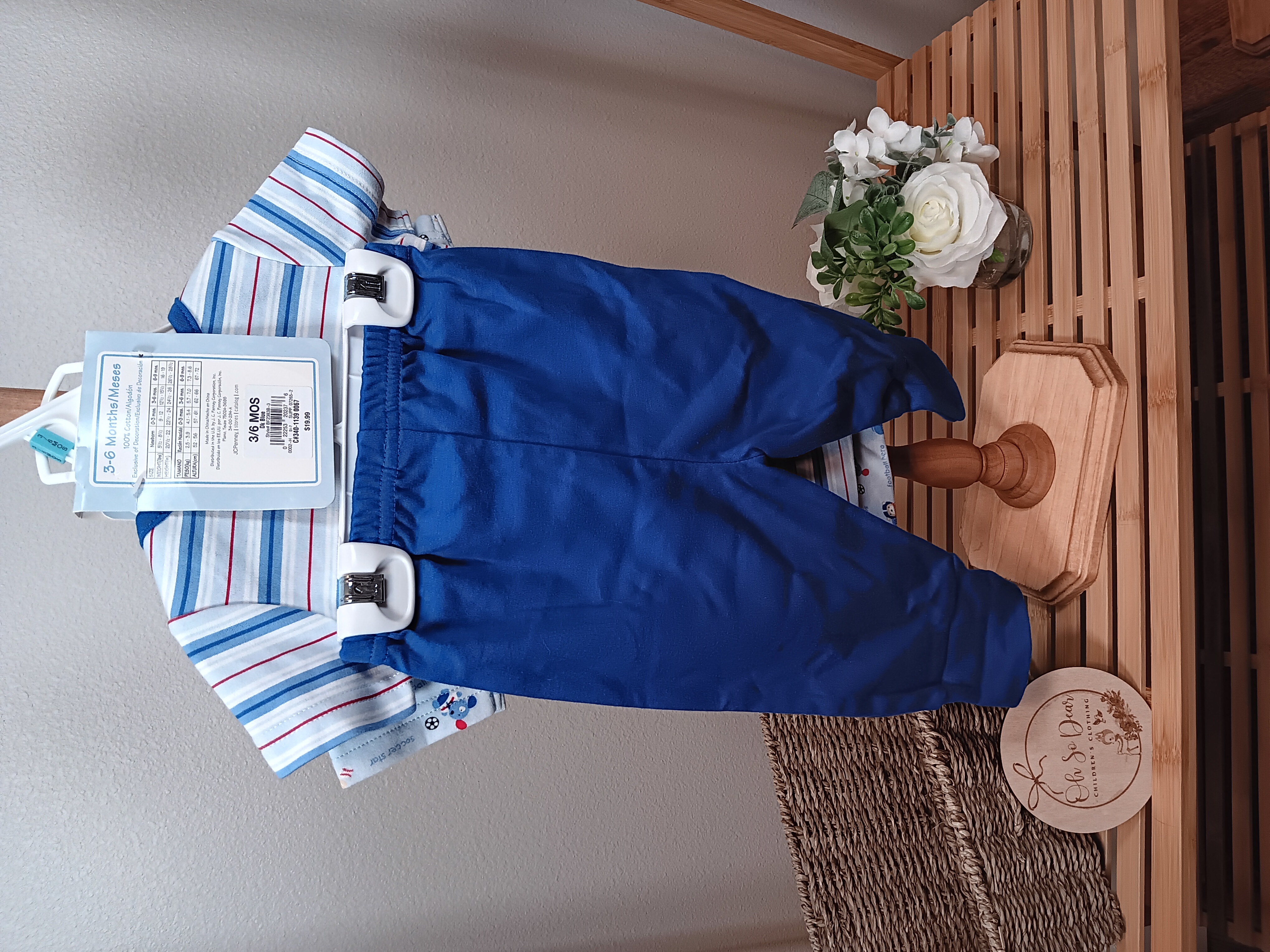 Bright Future brand set 2 onesies, pants and bib size 3 to 6 months football themed