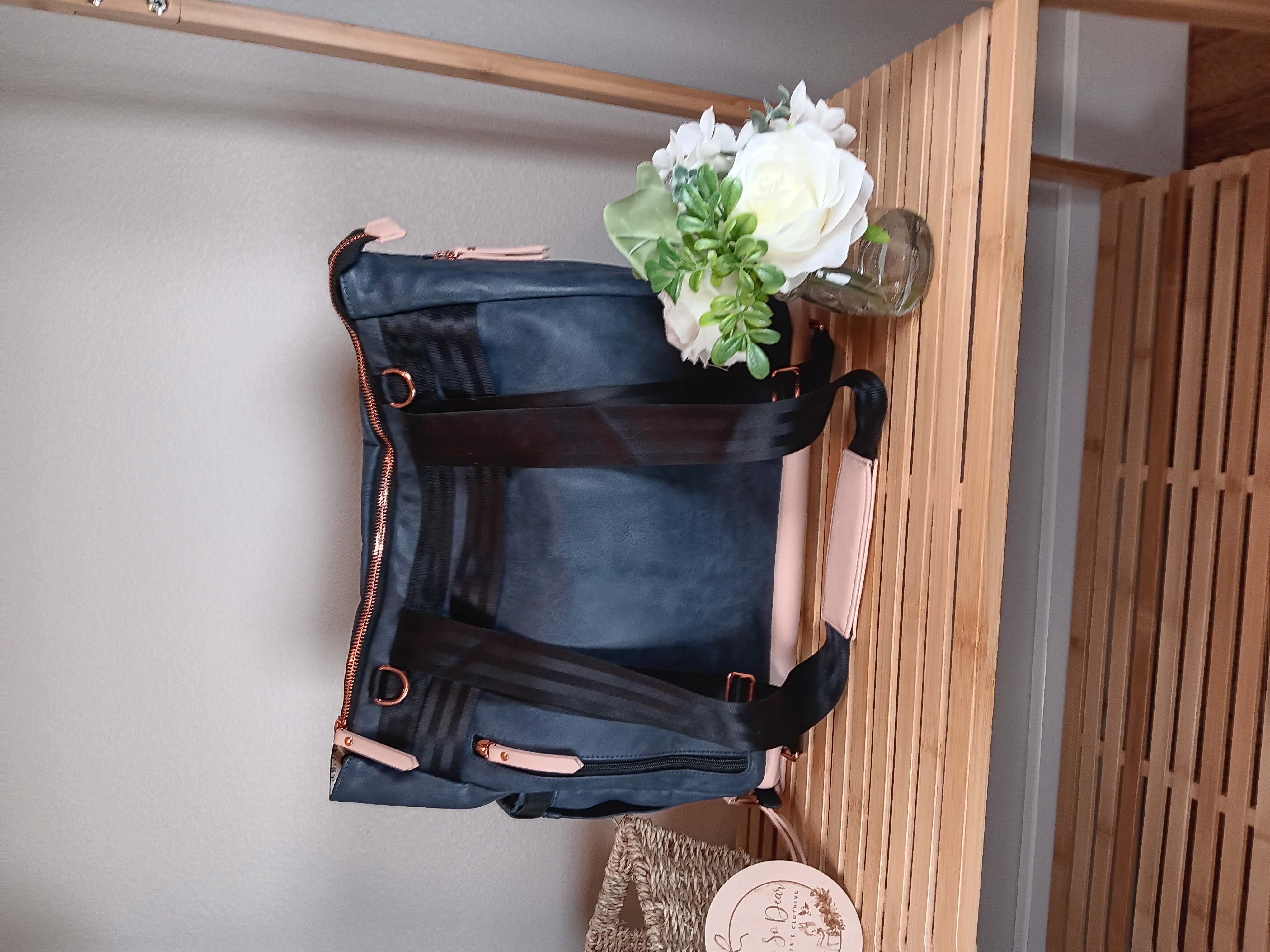 Darling Petunia Pickle bottom Diaper Bag, Blue and Blush color