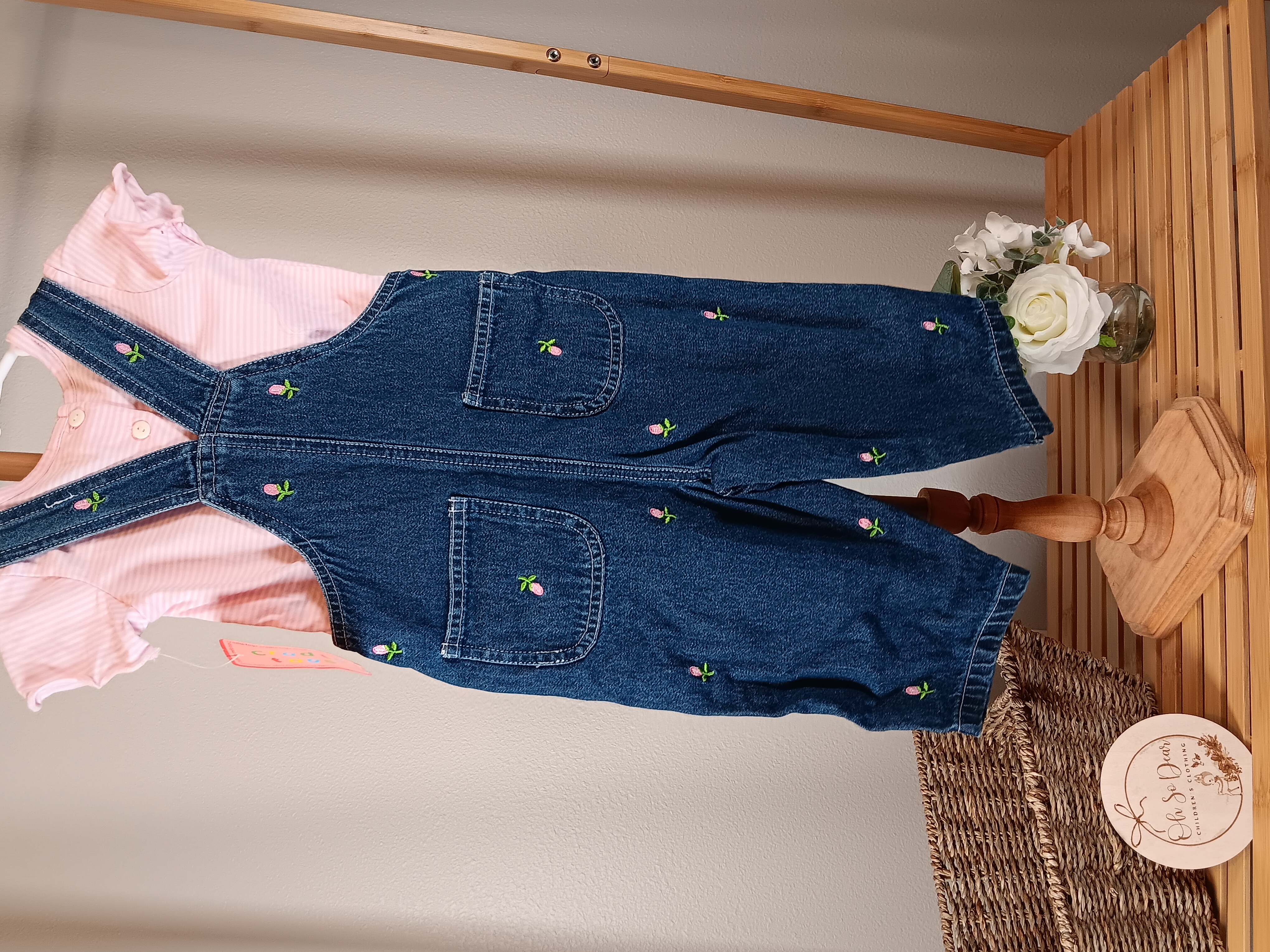 Children's Denim Overalls Set by Cradle Togs size 12 months NWT