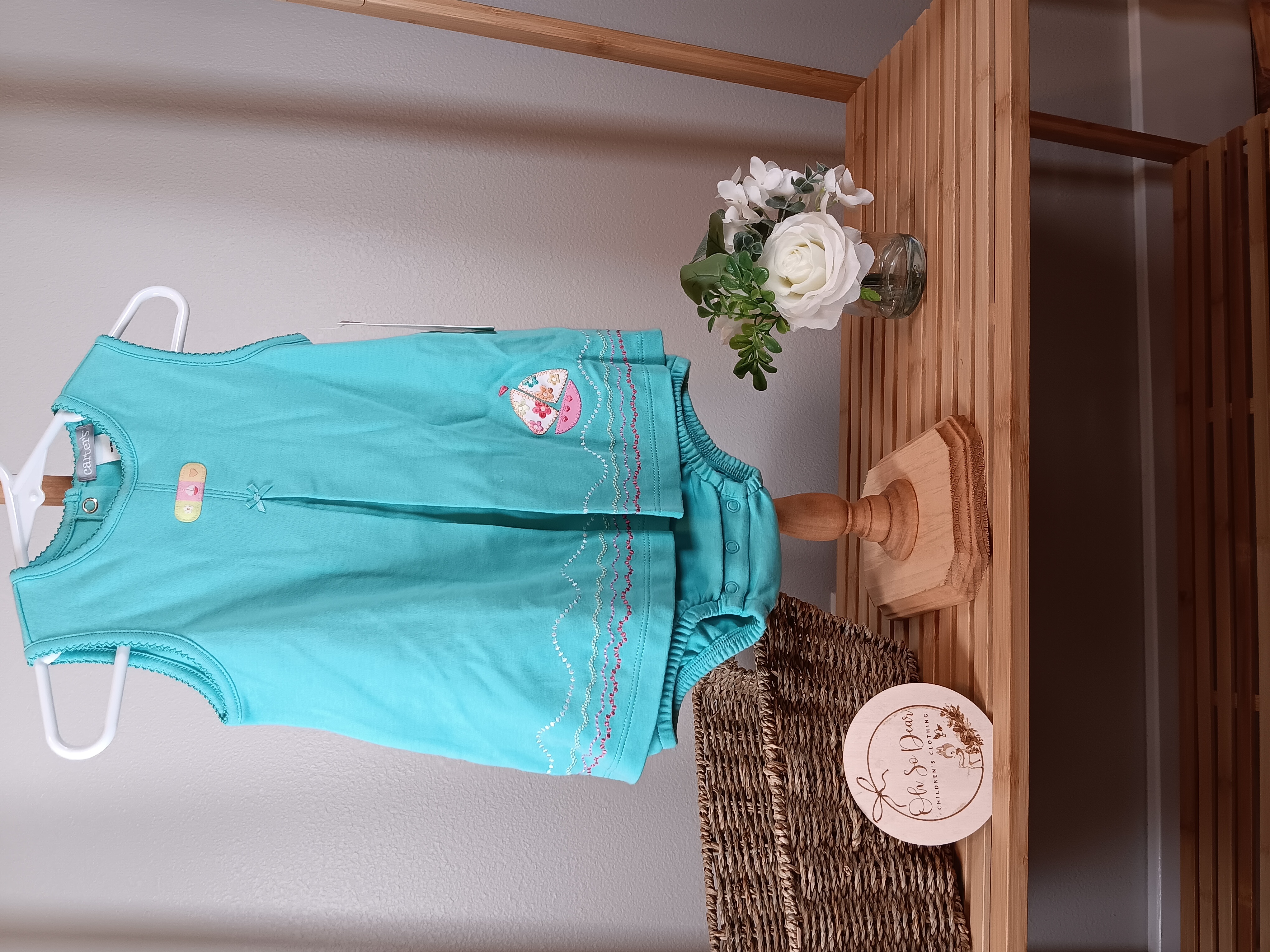 Carters brand NWT Turquoise Baby Bubble Romper 
