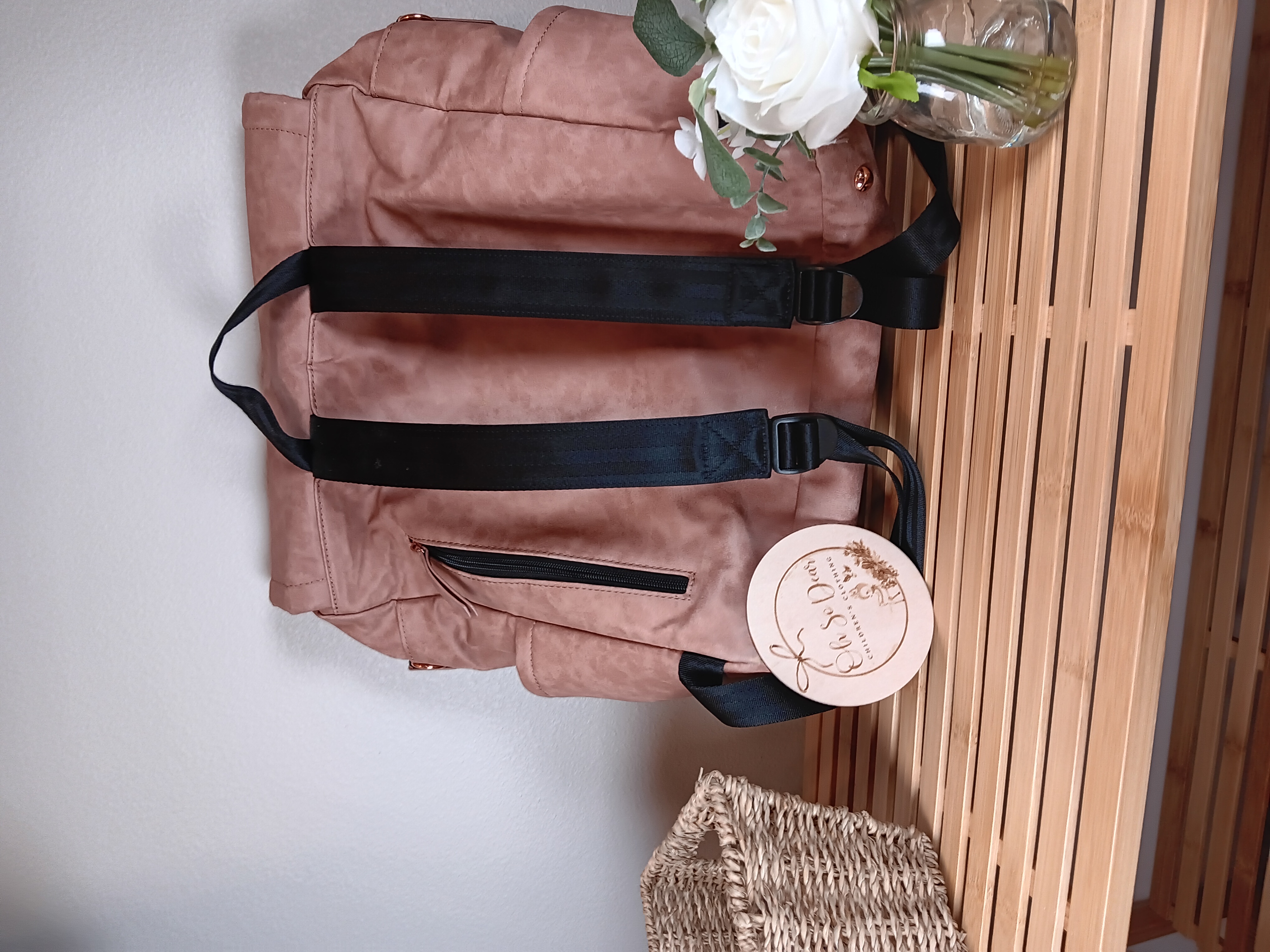Petunia Pickle Bottom, Stylish Pink Backpack, Large size with fold out changing pad