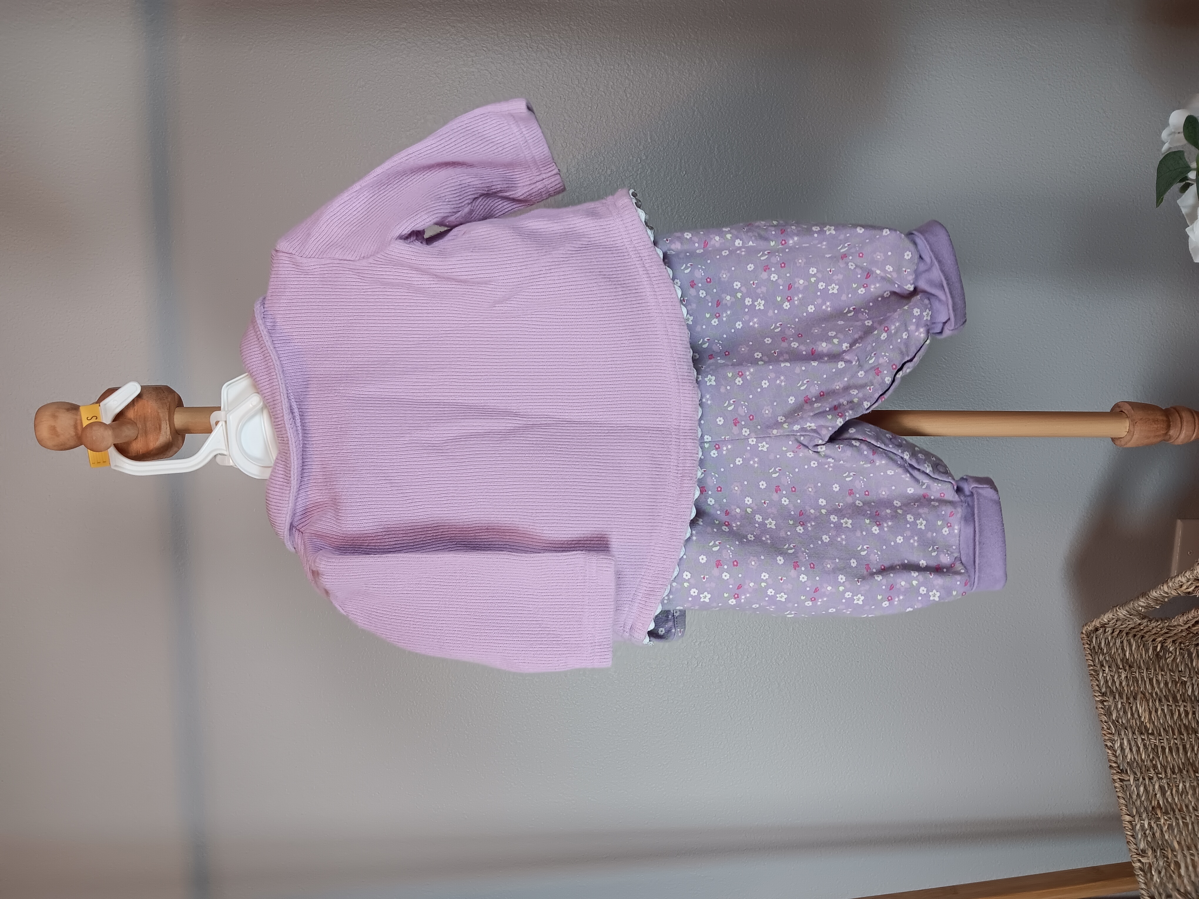 Long sleeved and pants flowered romper with jacket with bird on it Not a real set 6 months Vintage Y2K