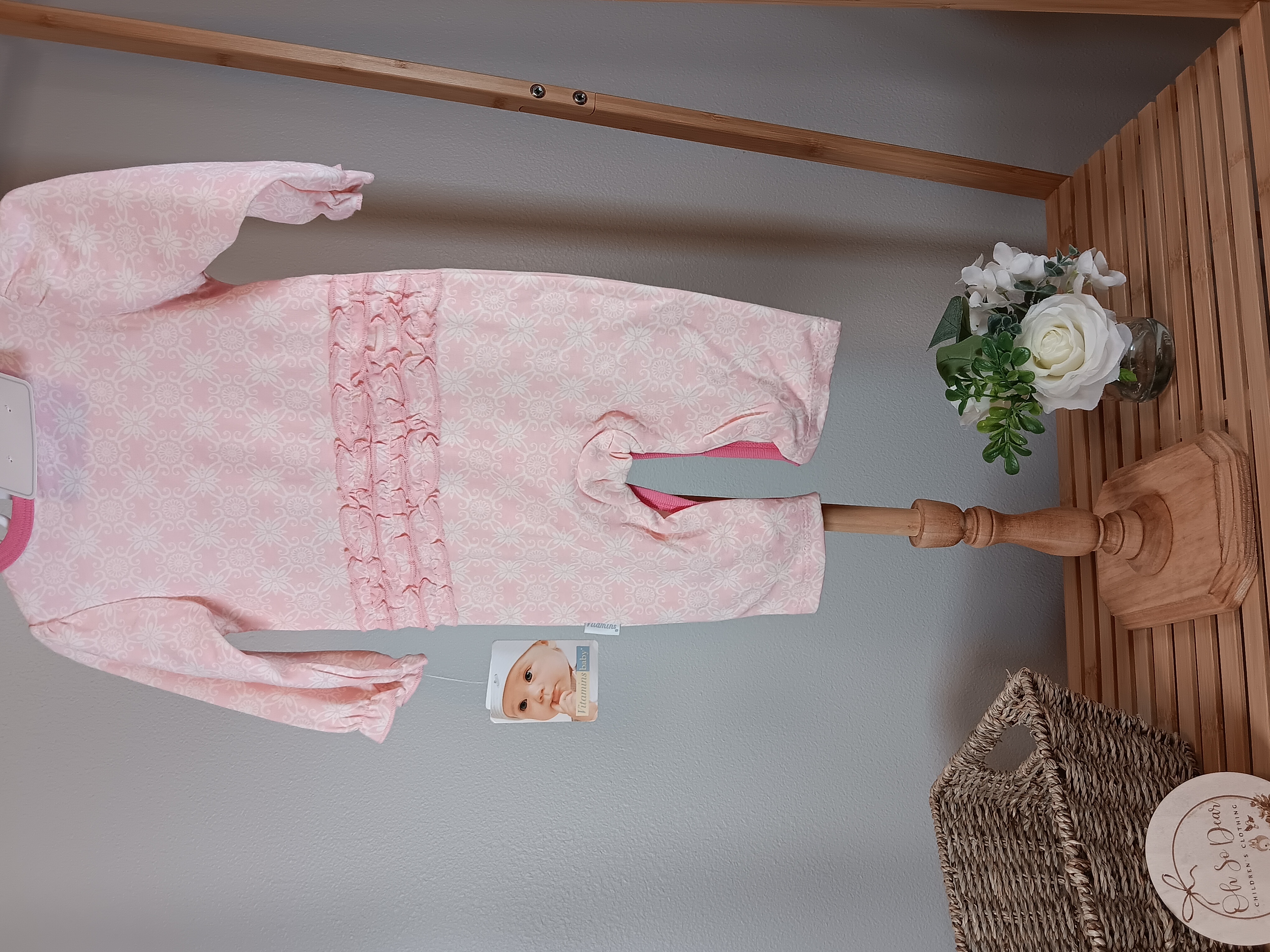 3 piece Owl set, romper with hat and sock booties size 6 months by Vitamins Baby