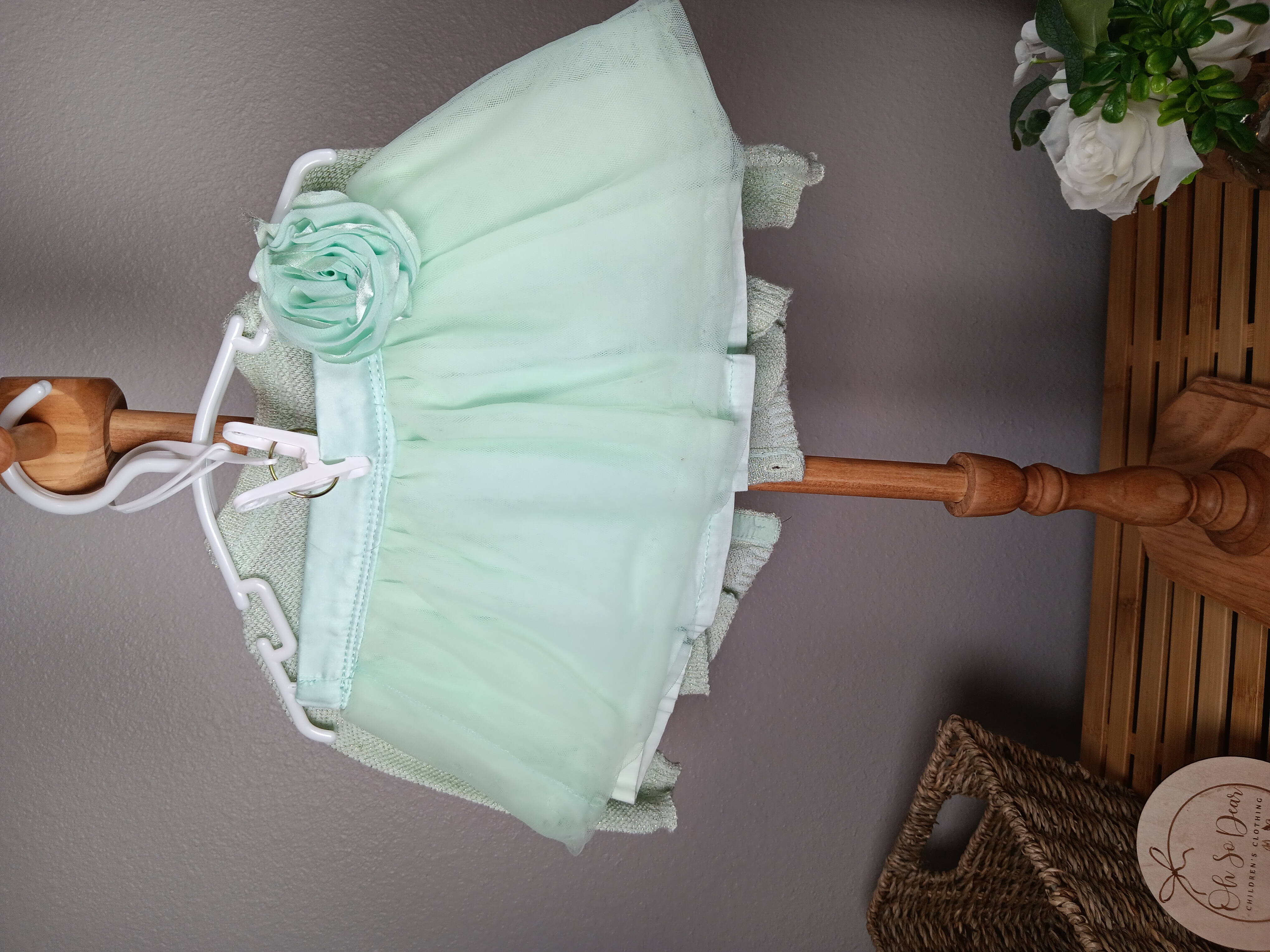 Darling light green Party sweater and skirt set by Carters size 6 months in VGUC