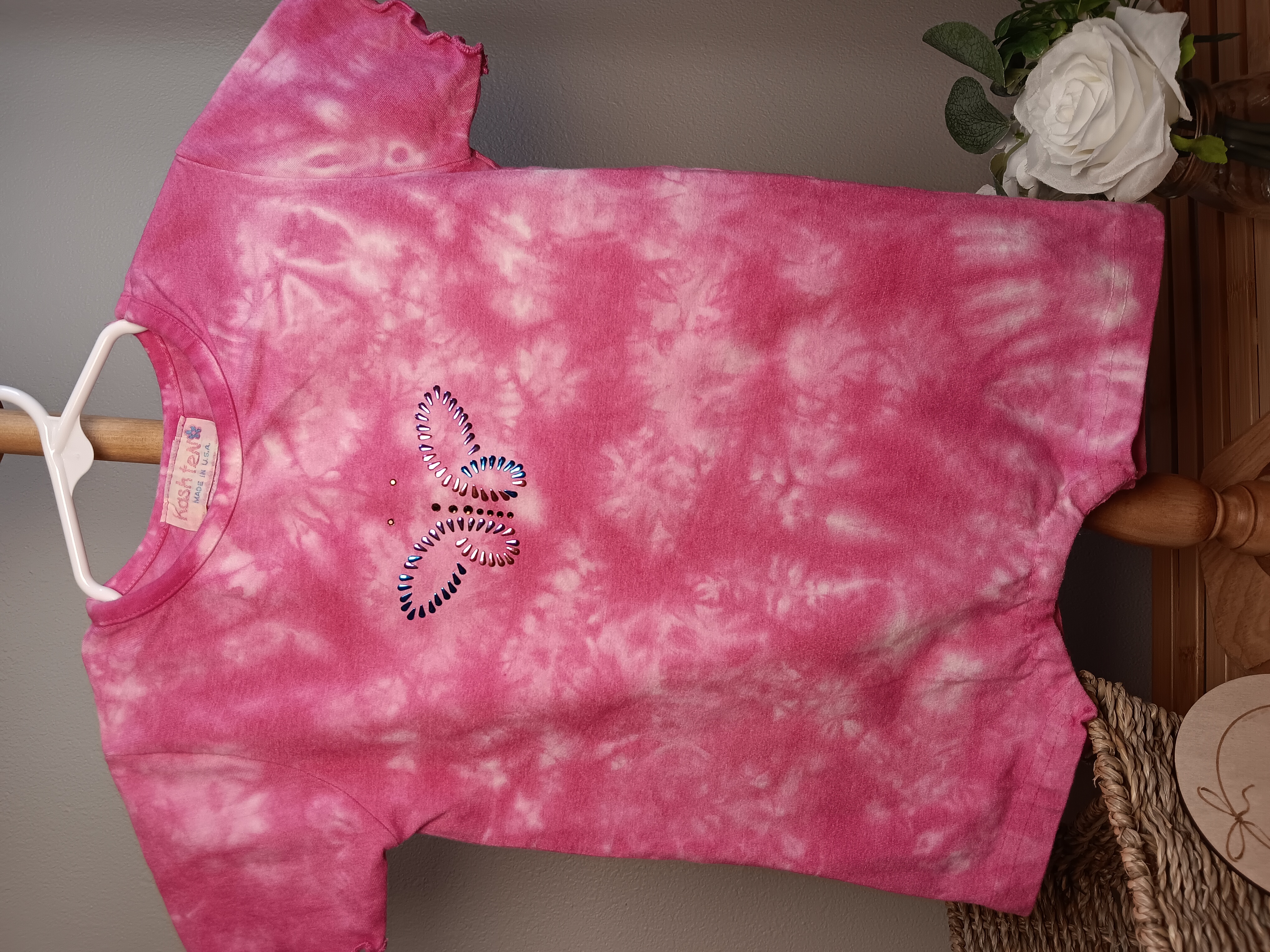 Pink Tie-Dye Butterfly T-Shirt