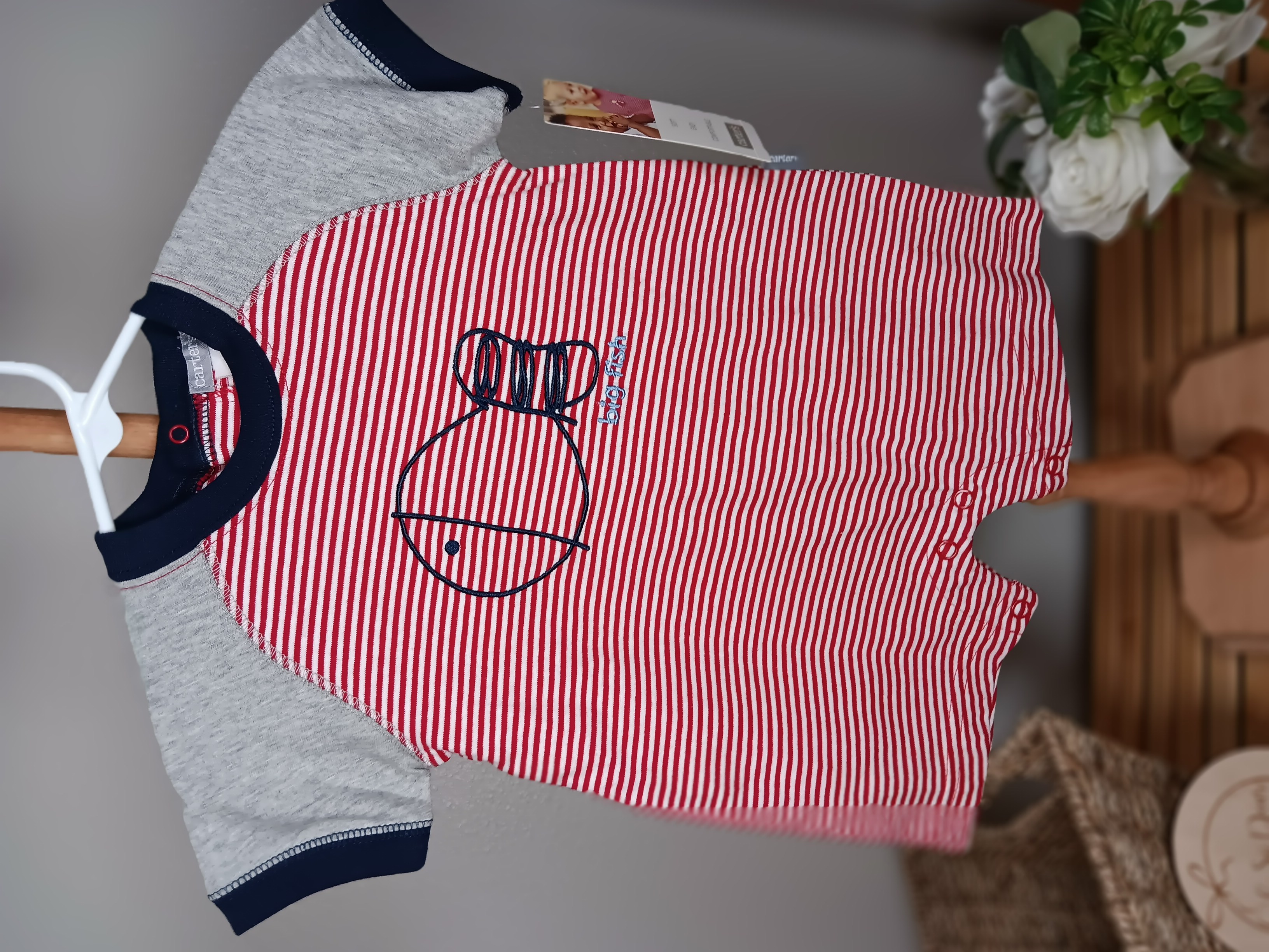 Baby Boy Striped Romper Carters brand size 3 months NWT
