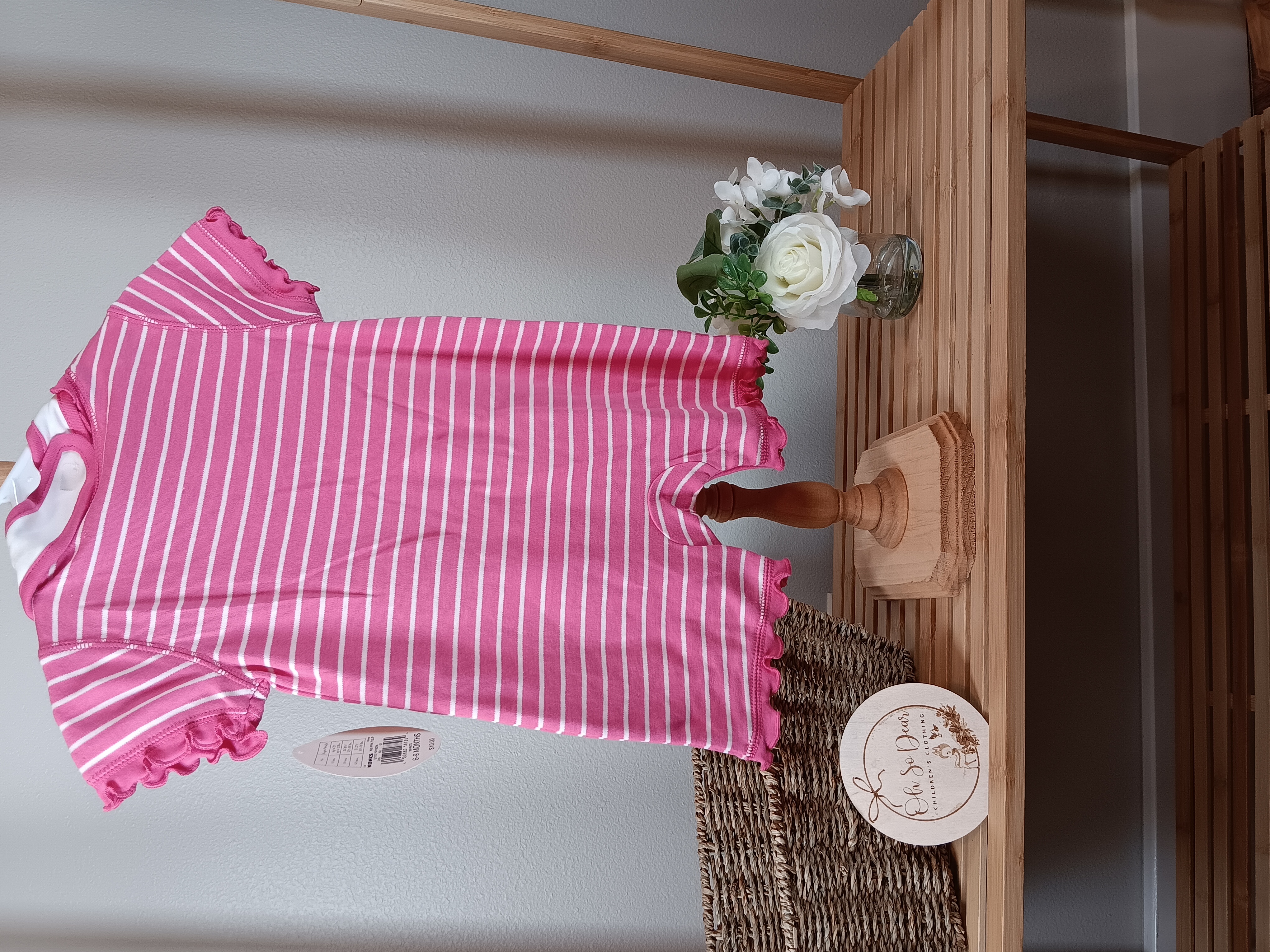 First Moments brand NWT Romper and bib set with palm trees size 6 to 9 months 
