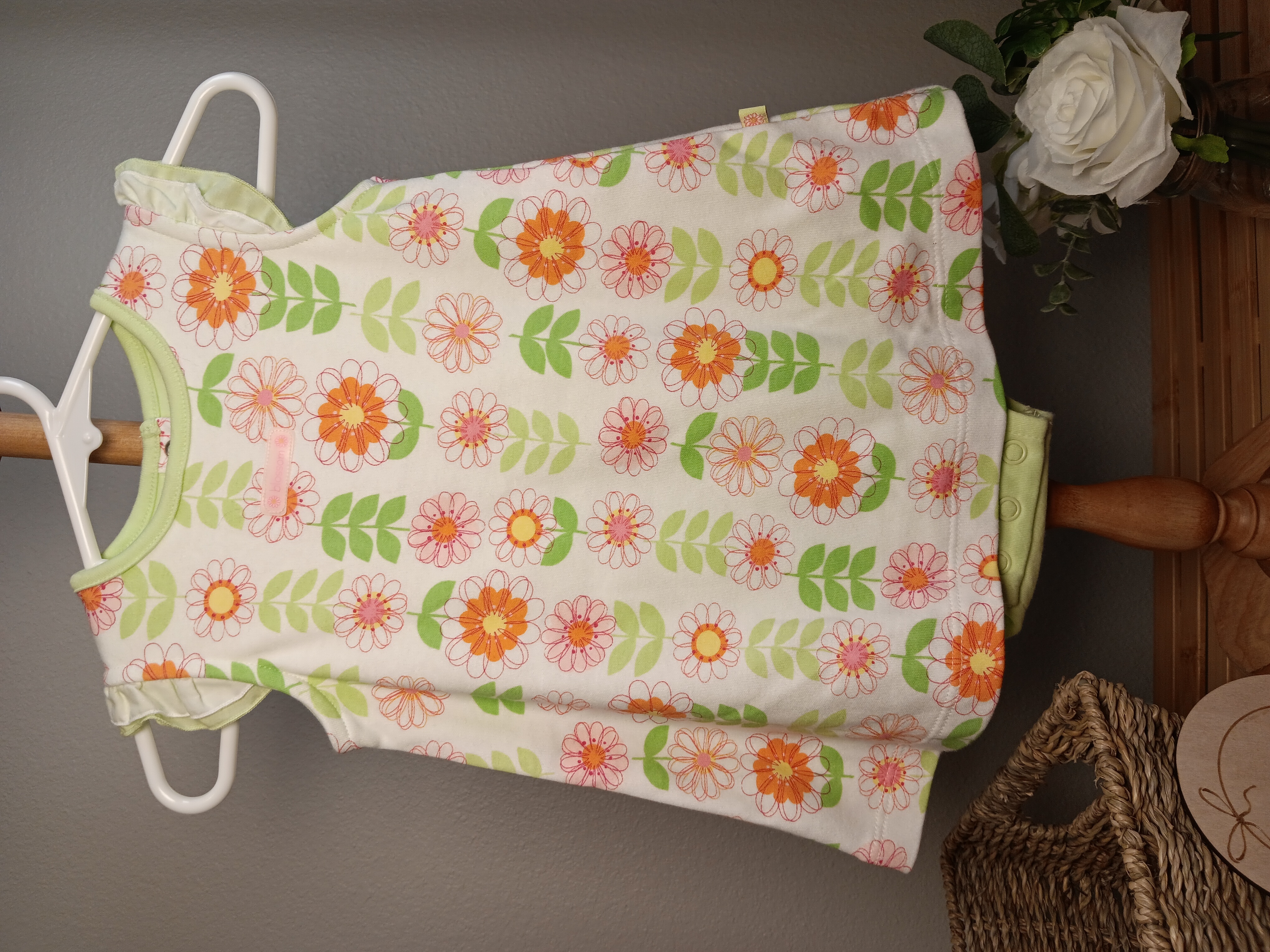 Floral Baby Romper Dress by Carters size 3 months with colorful flower patterns