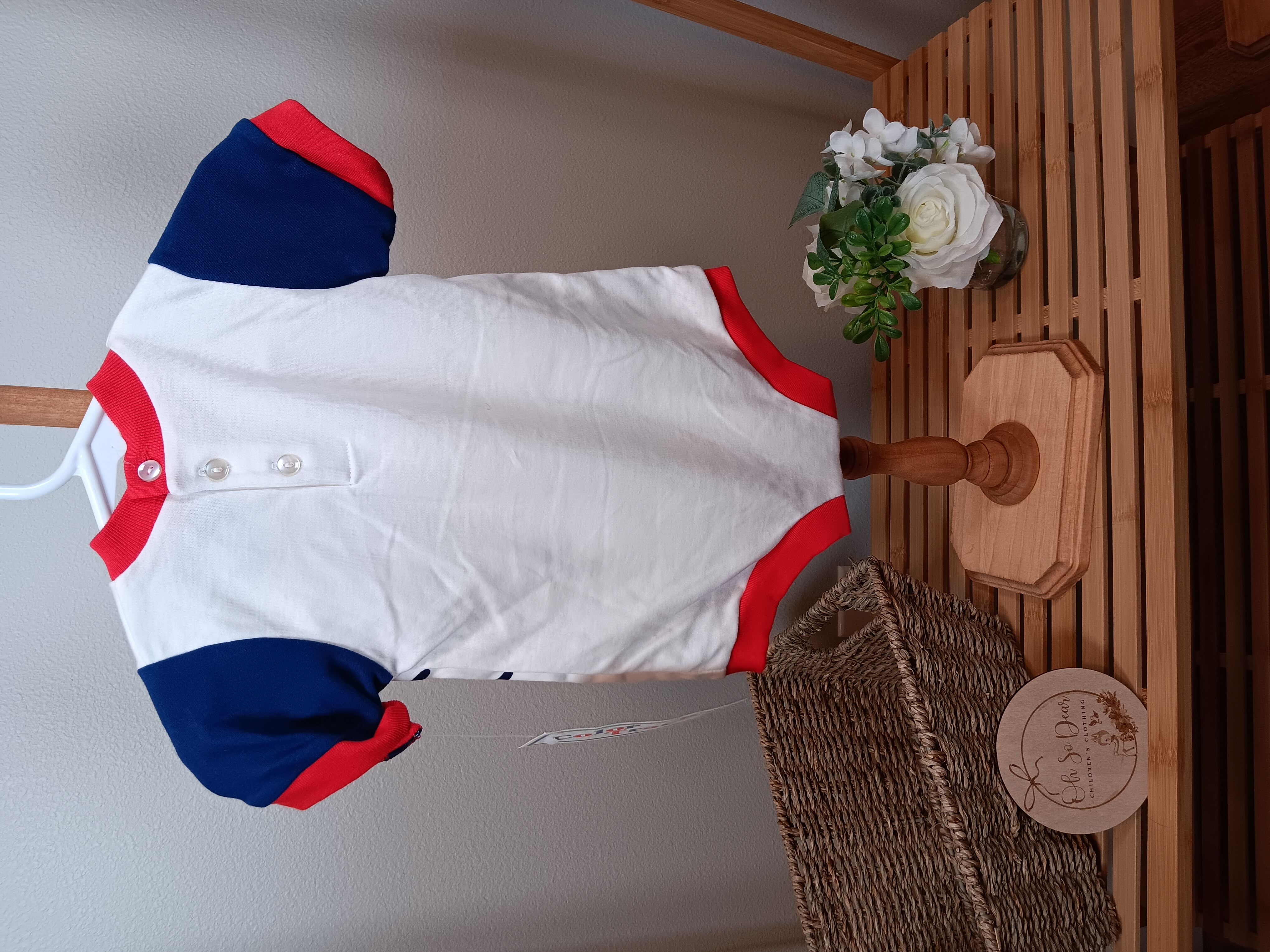 Color Tracks brand romper with doggy swimming on front smaller 6 to 9 months