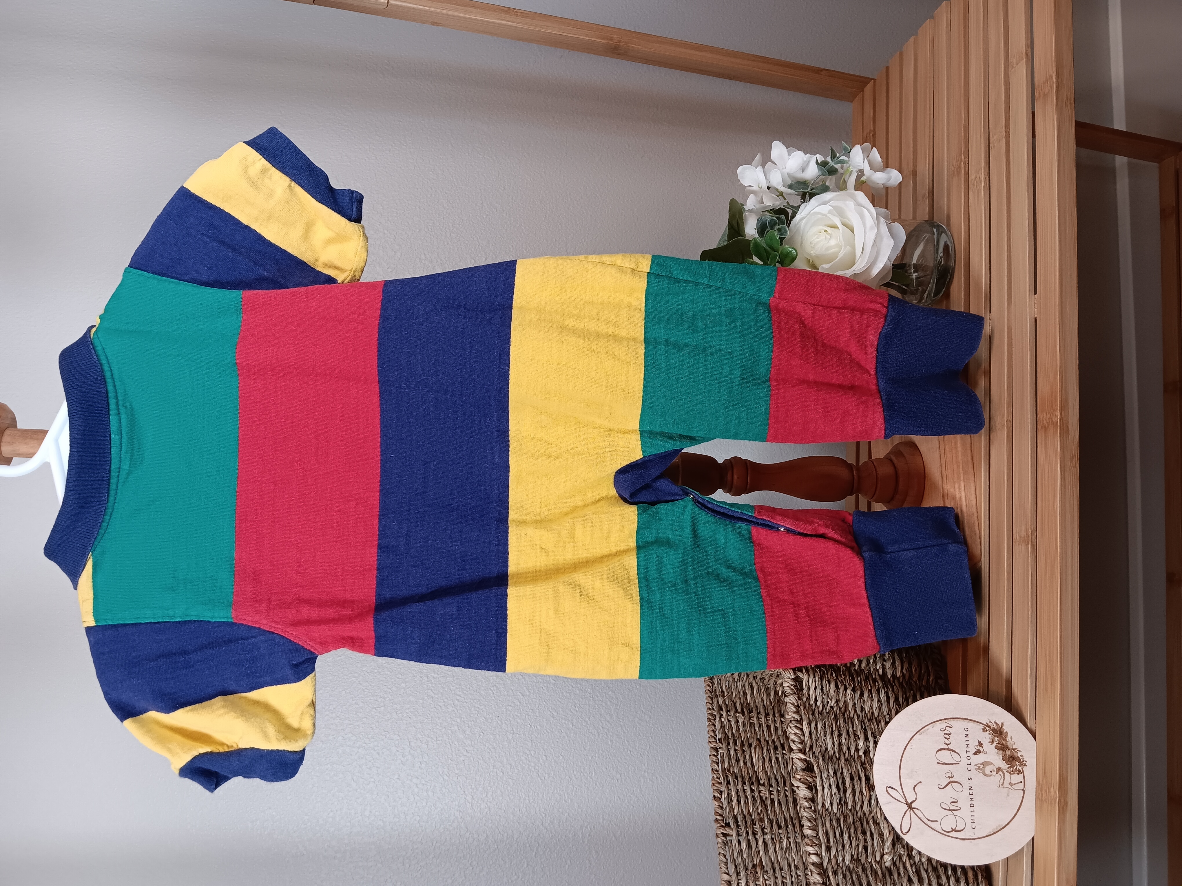 Color Block 12 month short sleeved Romper by baby wear brand