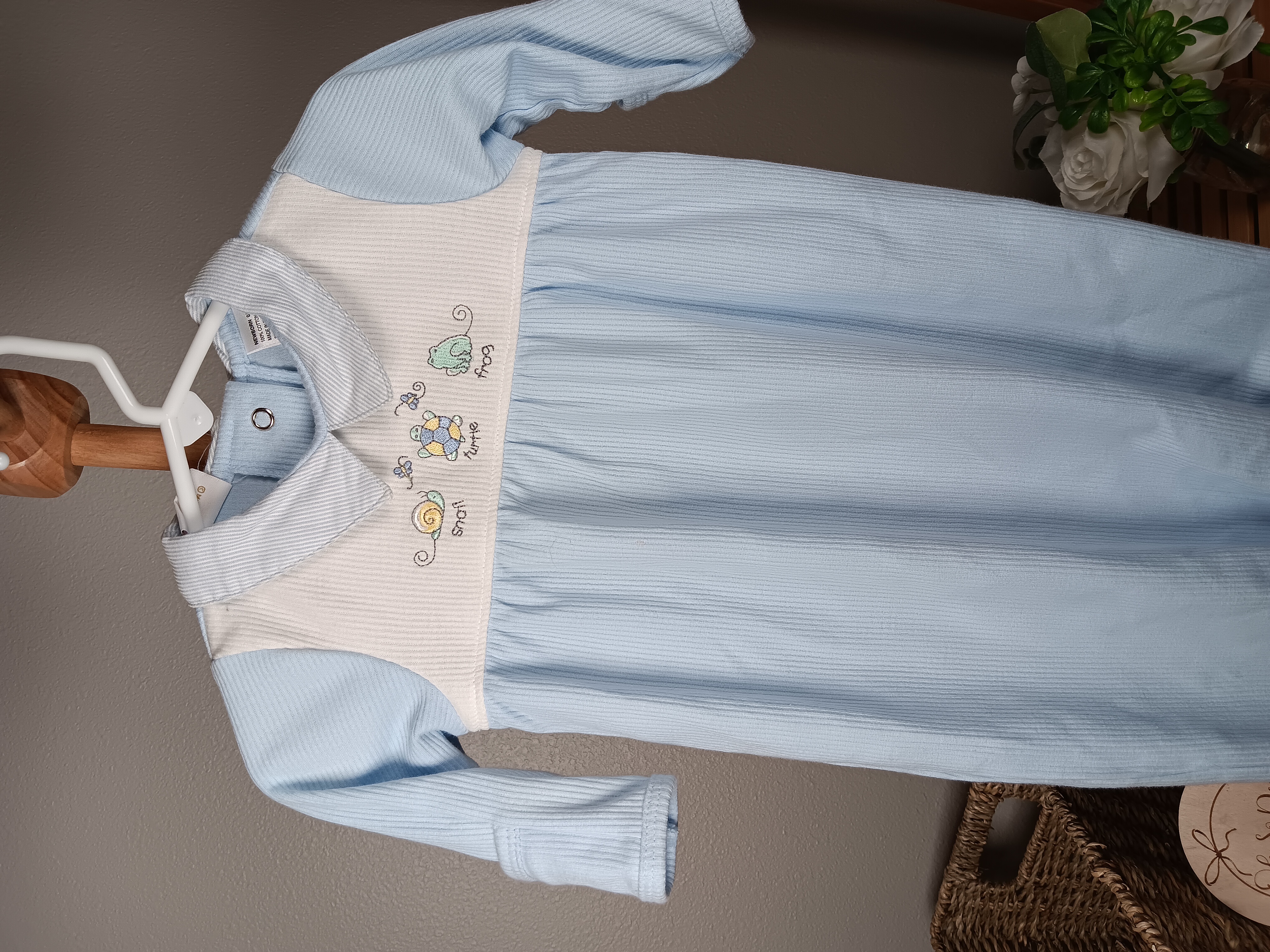 McBaby Vintage Y2KBaby Blue Gown with Matching Hat size newborn 0 to 3 months New without tag
