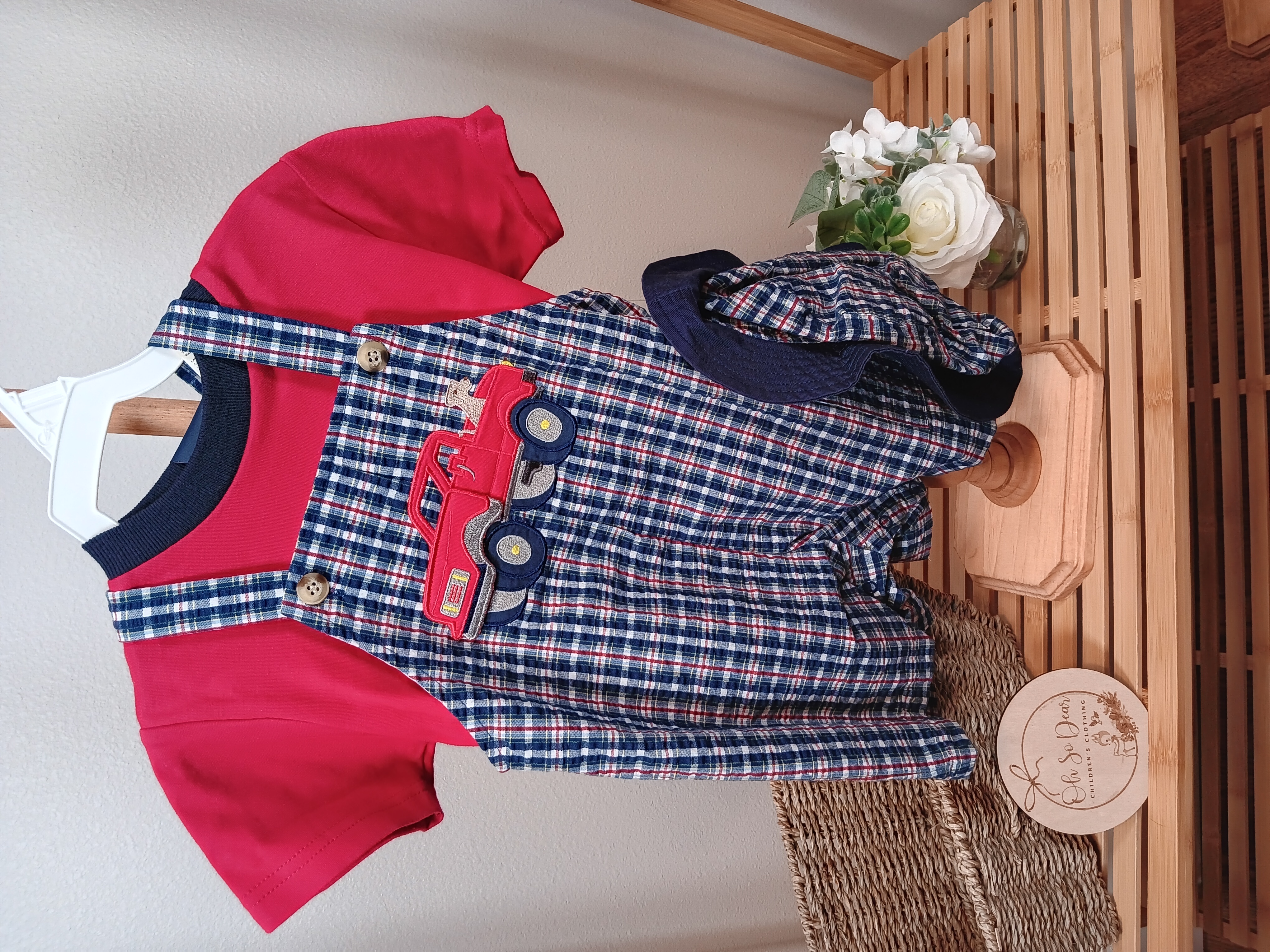 3 piece set short alls, shirt and hat size 2T by Great Guy brand 