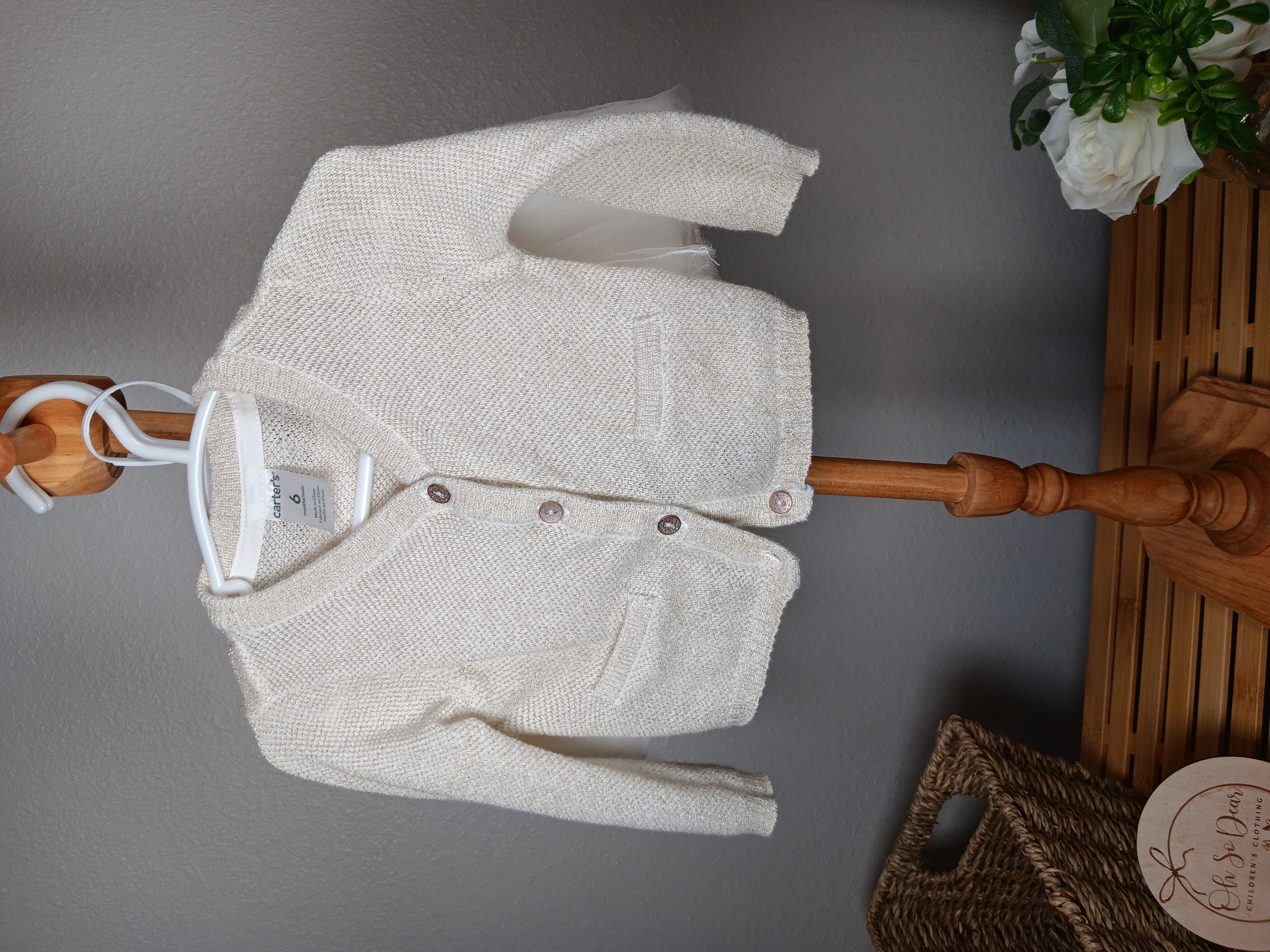 Party set goldish taupe sparkly for baby girl size 6 months from Carters in VGUC