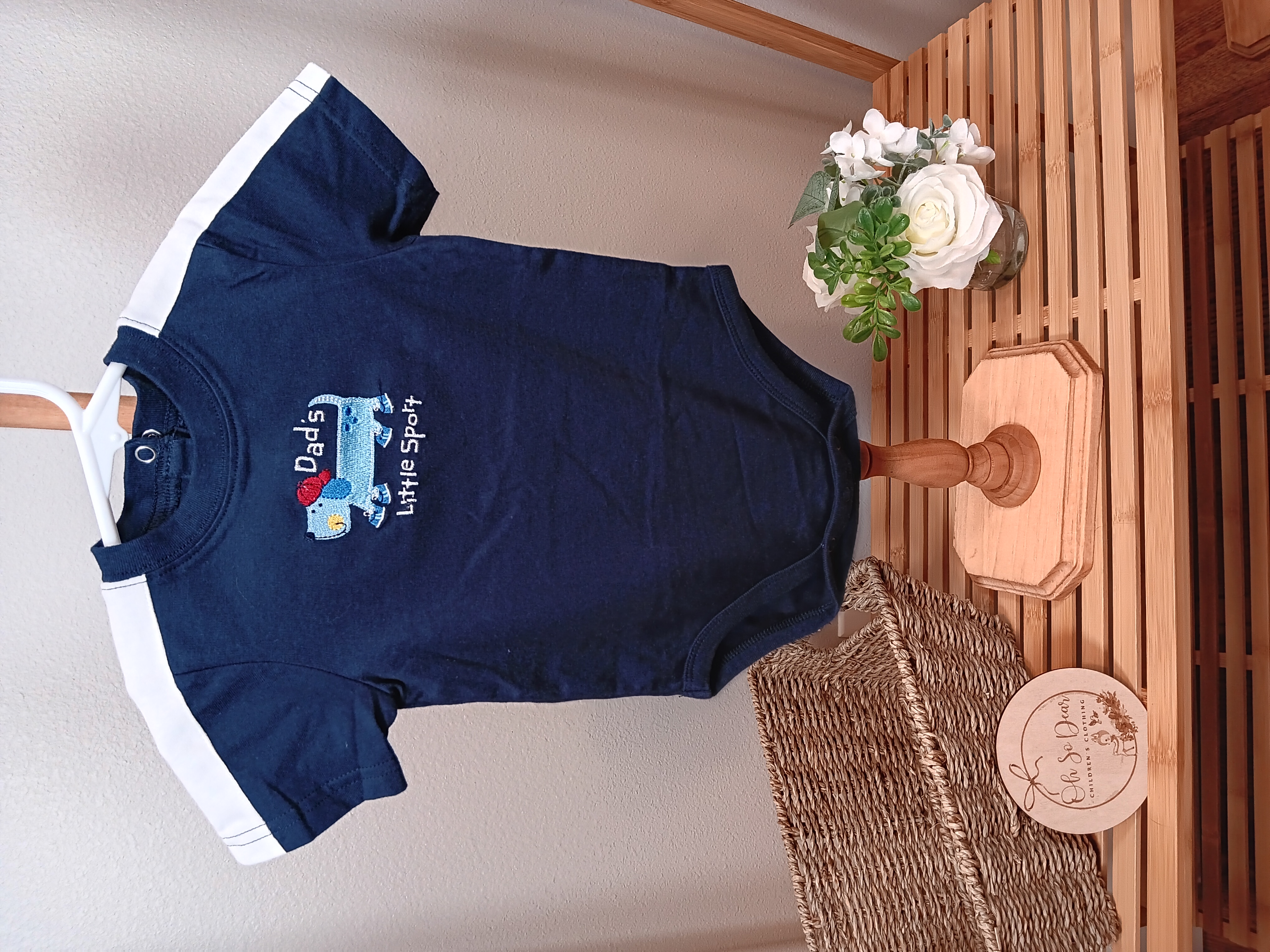 Jumping Beans brand onesie size 6 to 9 months with cute doggy on the chest