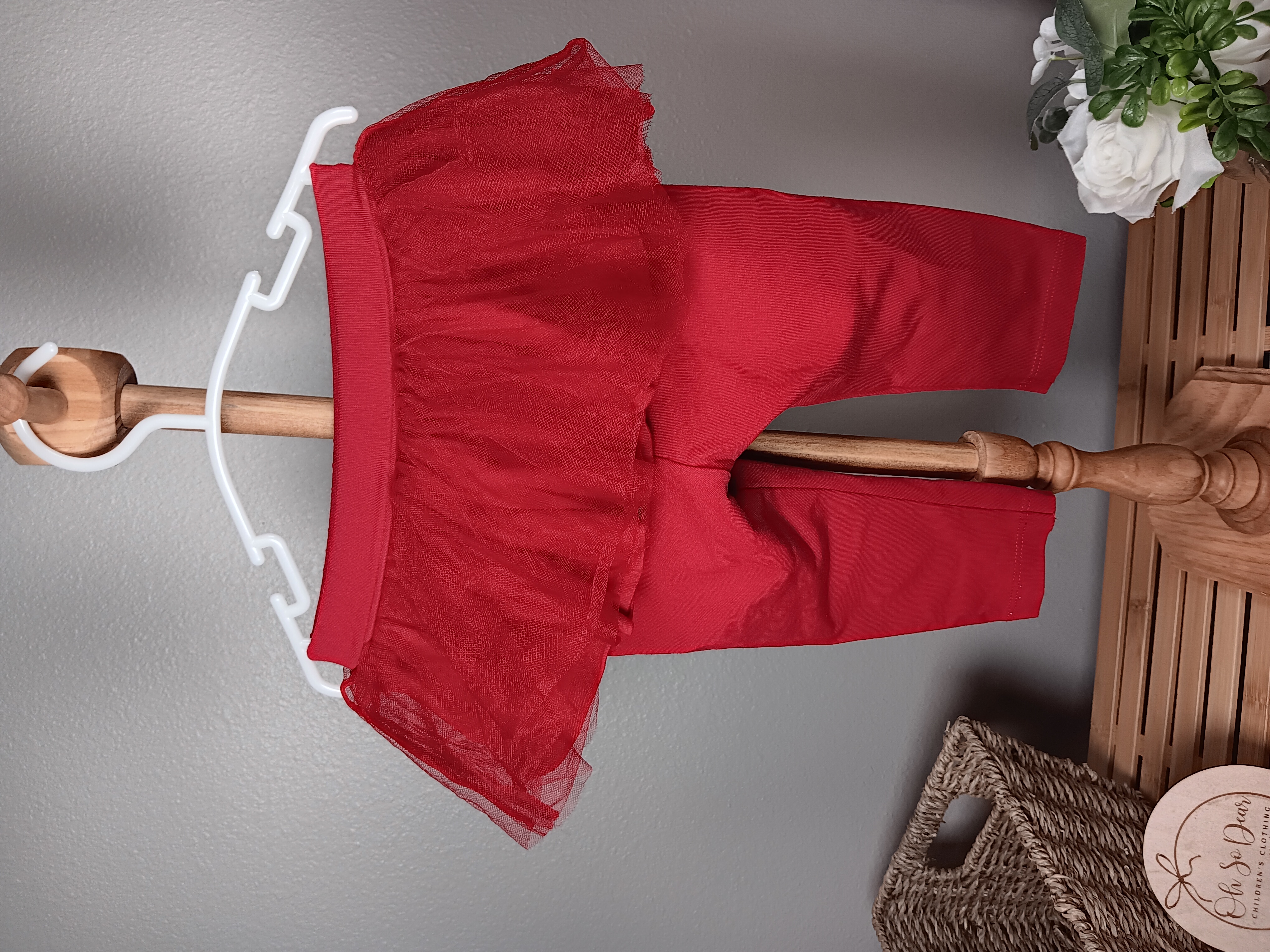 Red girl's tutu leggings by Gymboree size 6 to 12 months is EUC