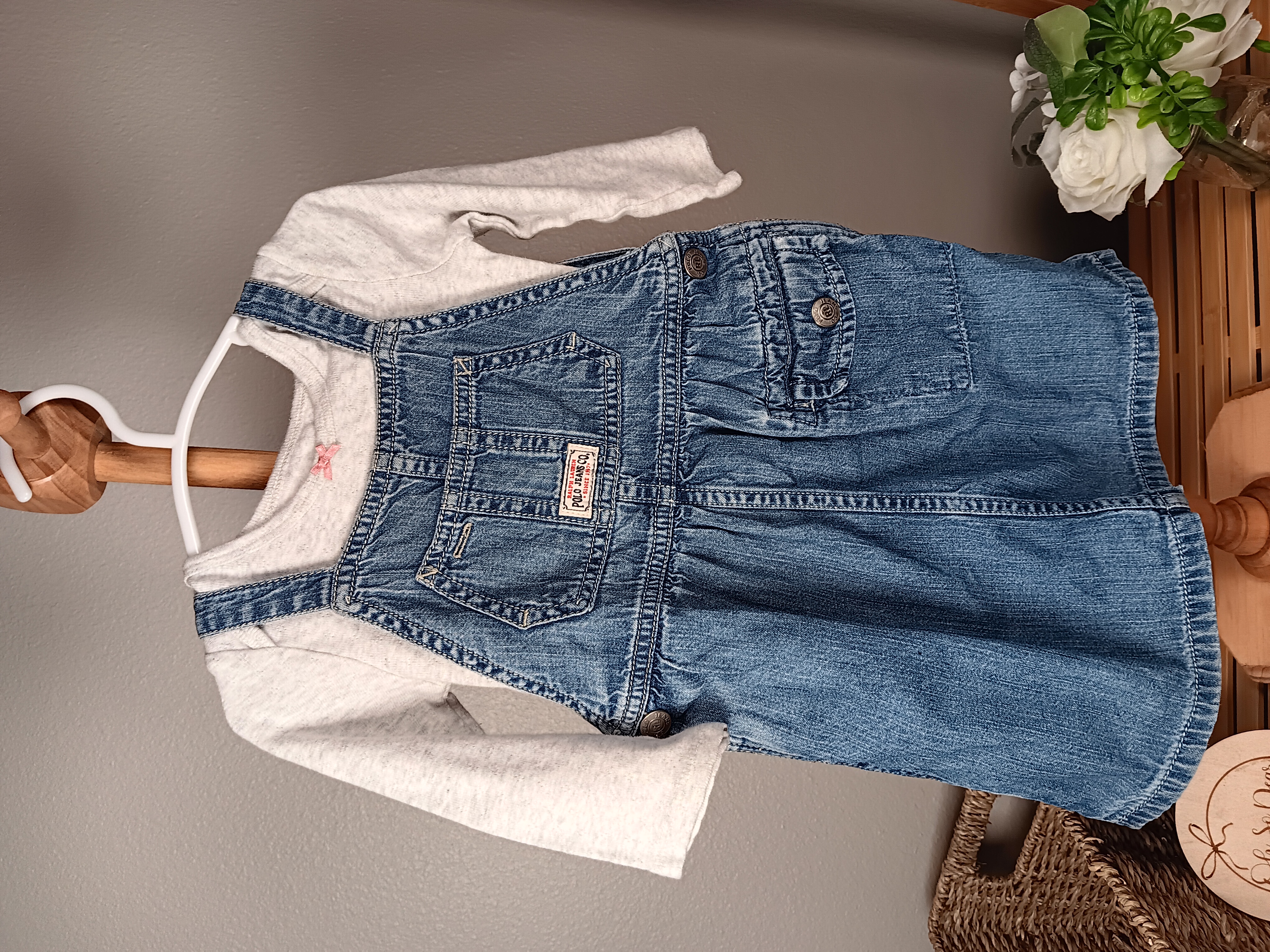 Darling Dress romper by Ralph Lauren 6 to 12 months and onesie by Just one you 9 months VGUC 