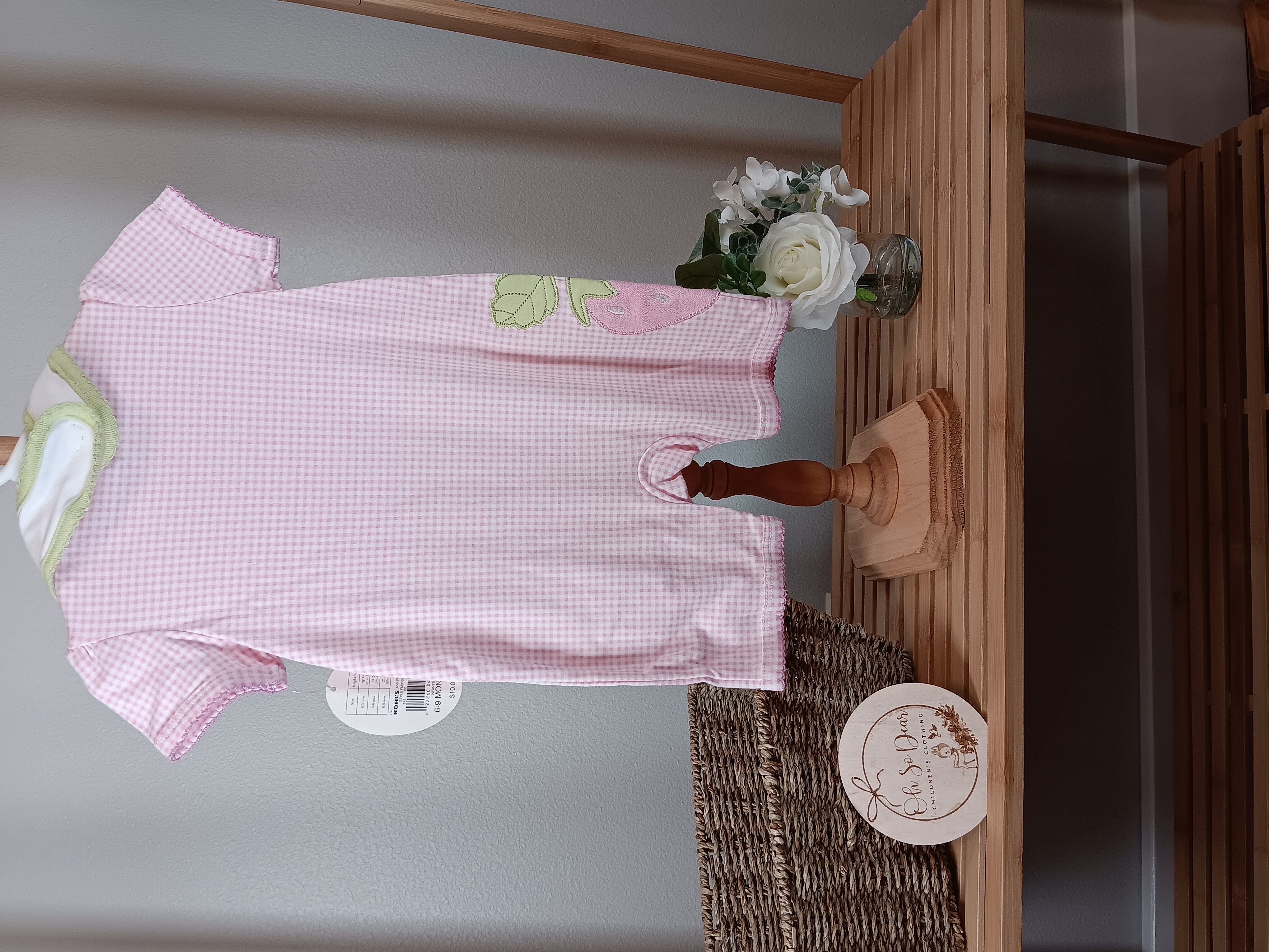 Strawberry Baby Romper Set by First Moments size 6 to 9 months NWT