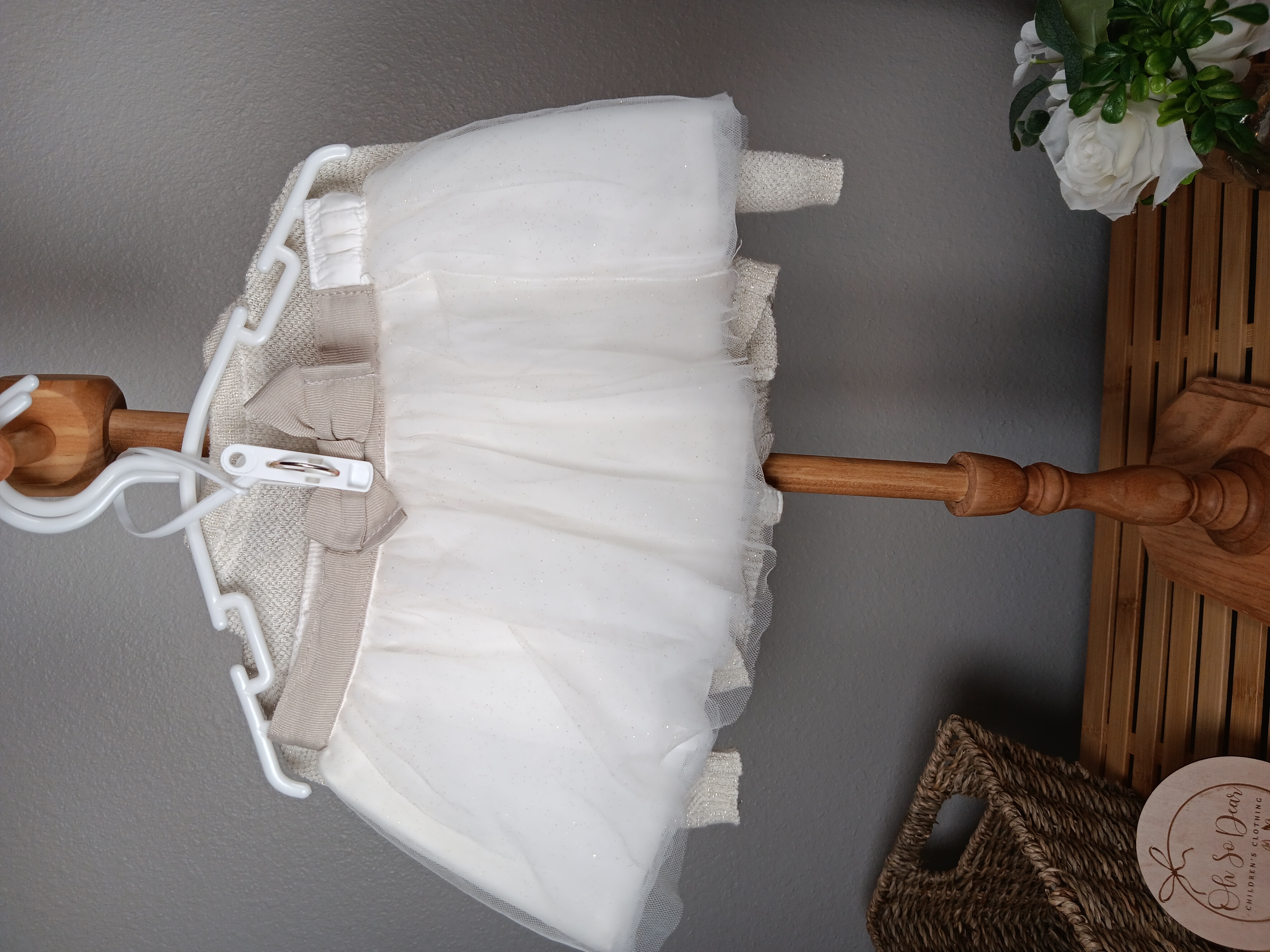 Party set goldish taupe sparkly for baby girl size 6 months from Carters in VGUC