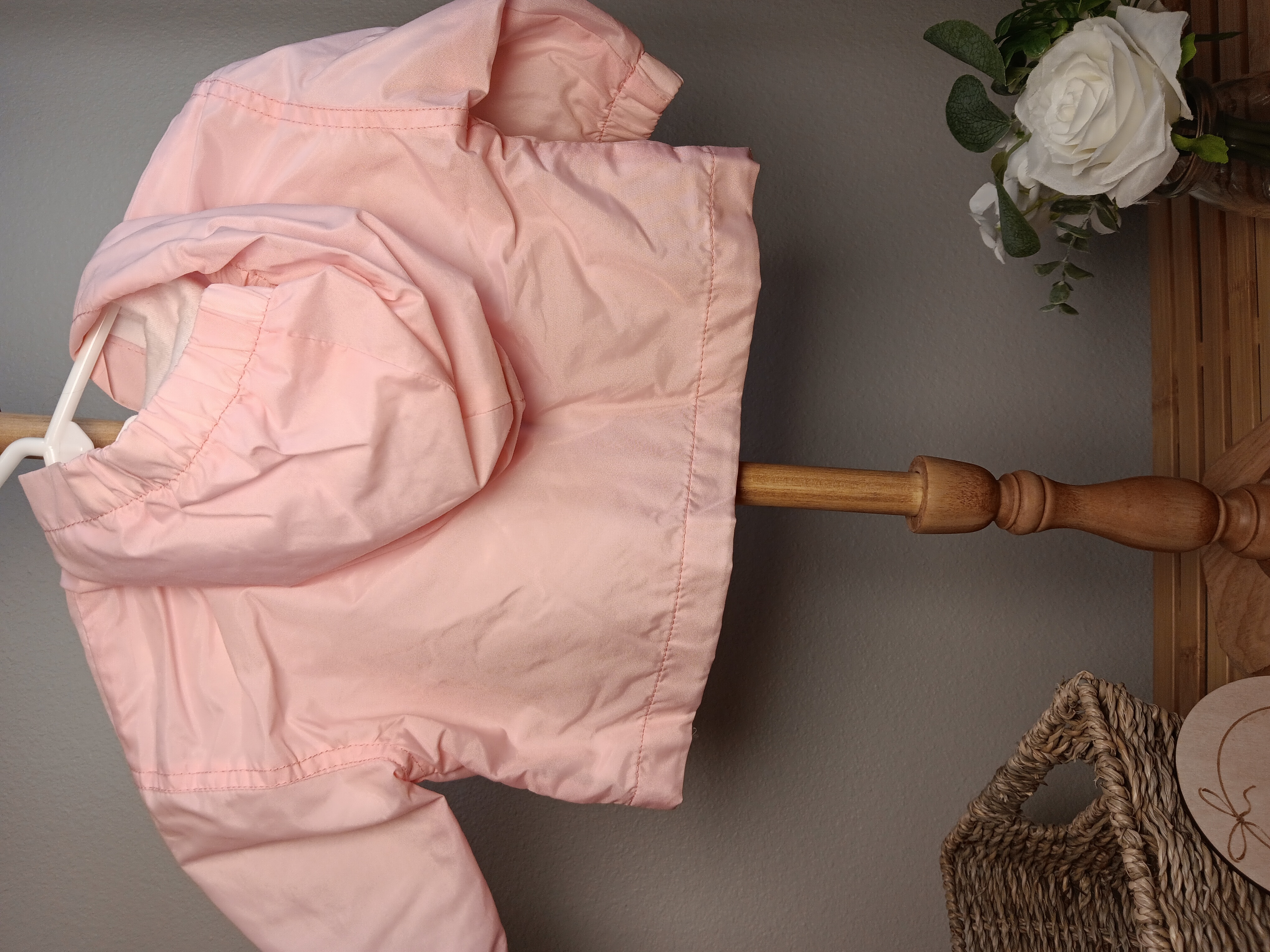 Pink Kids'  Oshkosh Jacket, Embroidered floral design with front pockets