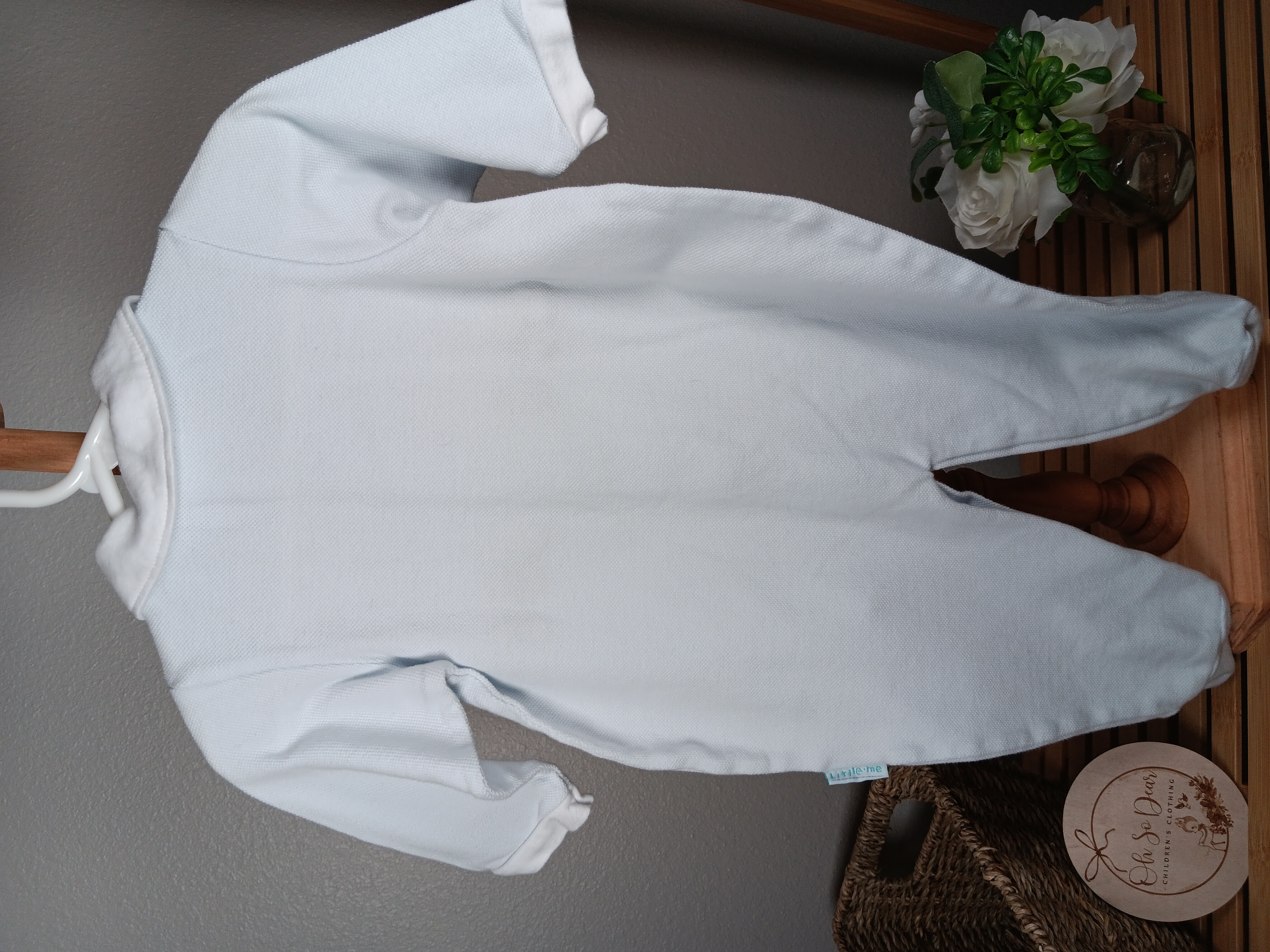 Baby romper with Bear embroidery by Little me size 9 months VGUC Vintage Y2K