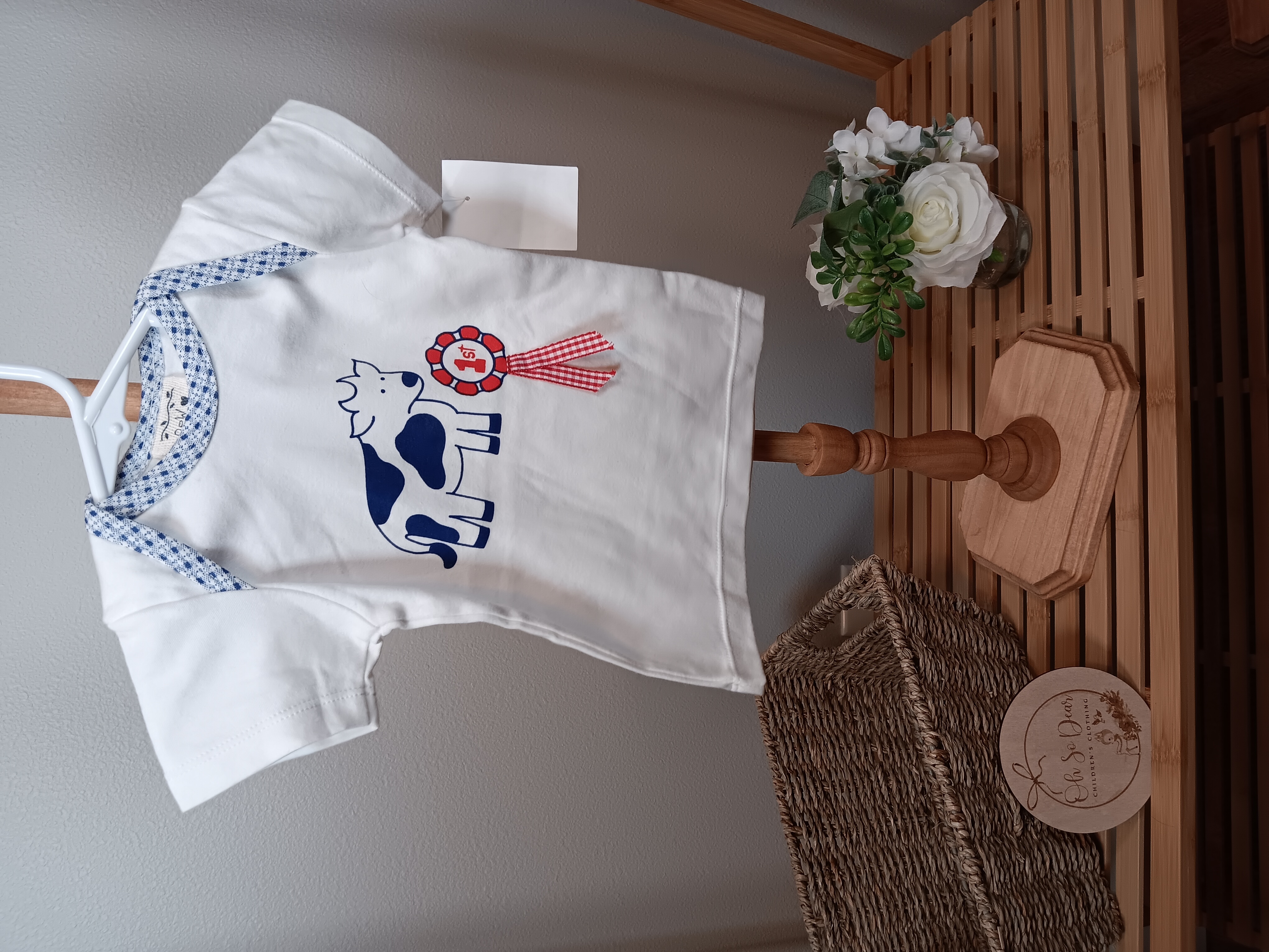 Cute cow winning ribbon shirt by Sweet Potatoes brand NWT size 9 months