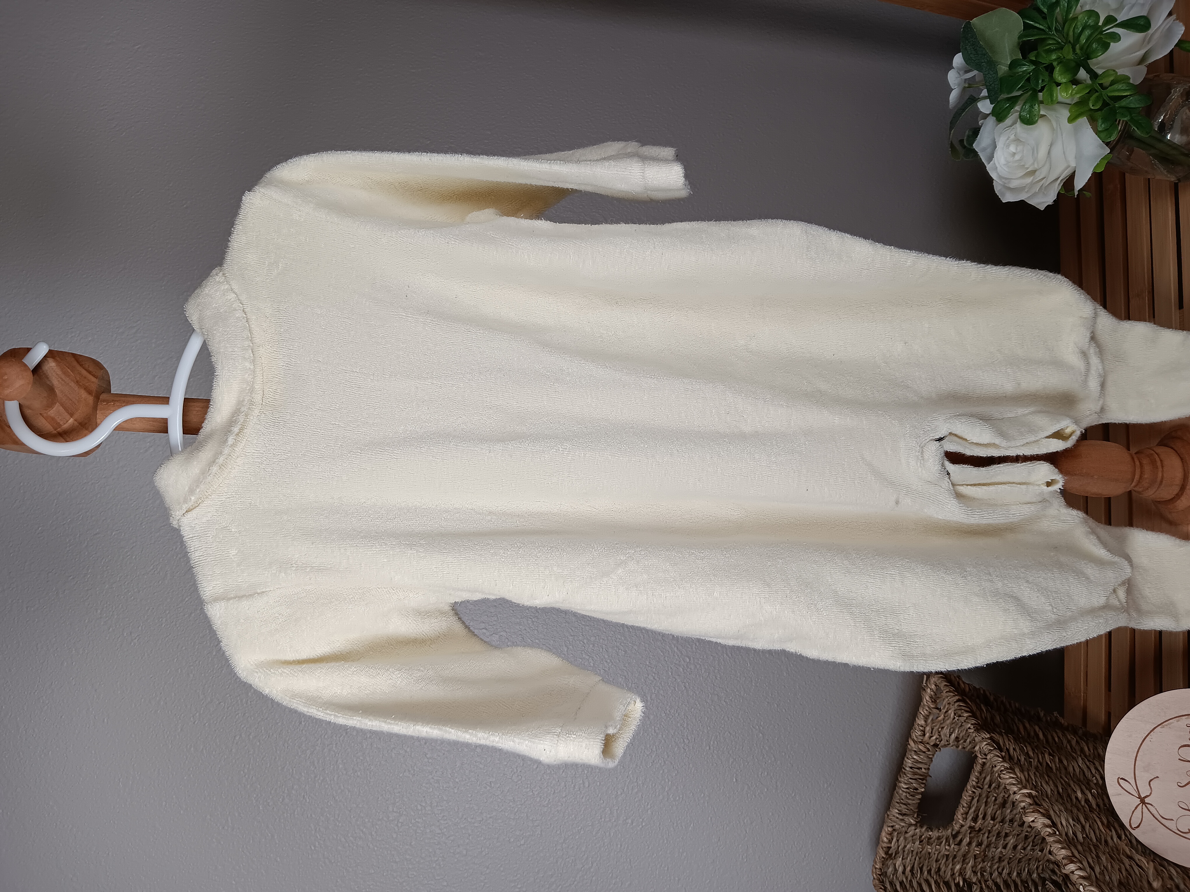 Carters Terry cloth light yellow sleep and play size 3 to 6 months with Ducky appliques down front in GUC 