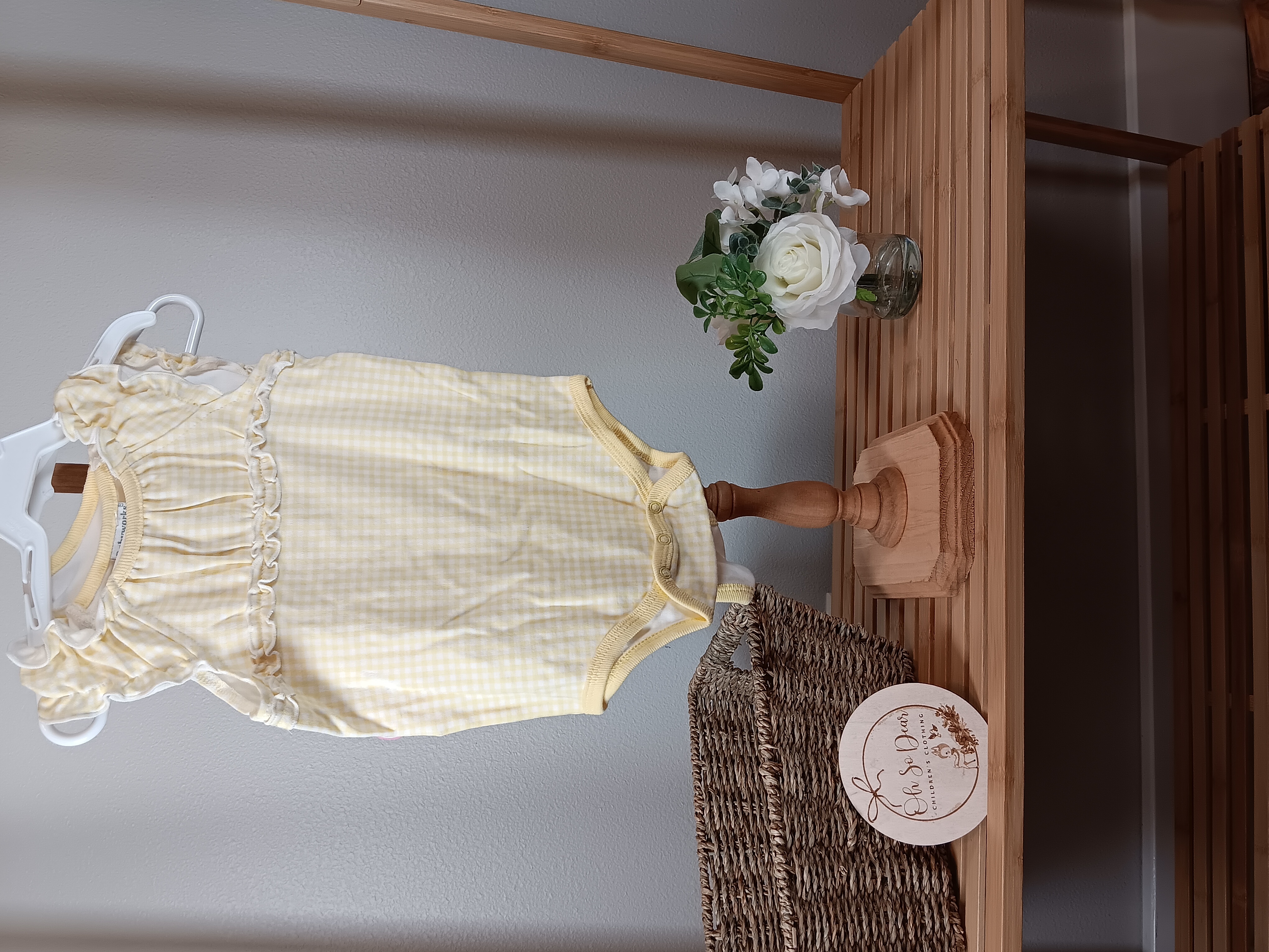 2 Baby works brand 6 to 9 months one piece rompers bee and flower design
