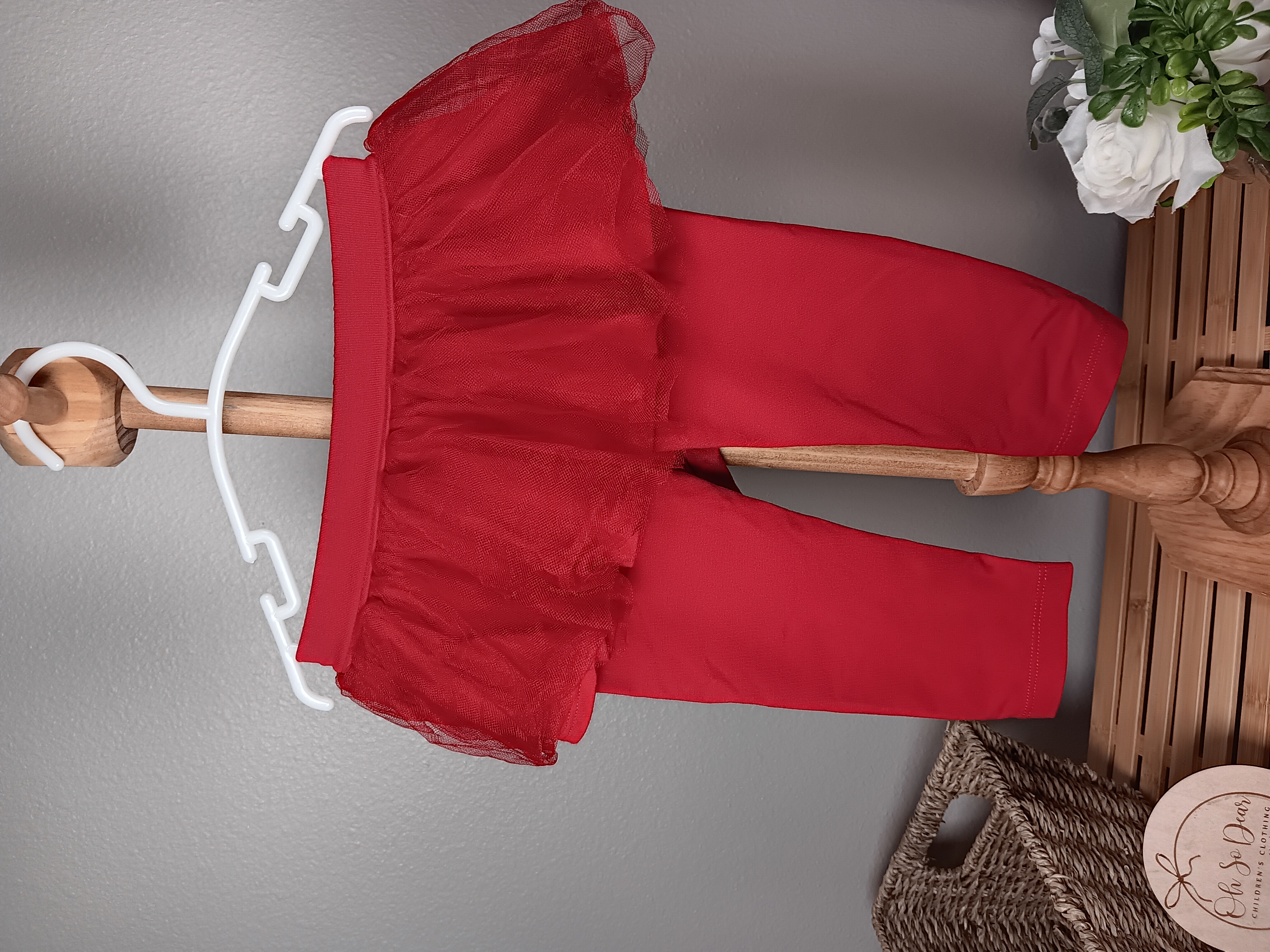 Red girl's tutu leggings by Gymboree size 6 to 12 months is EUC
