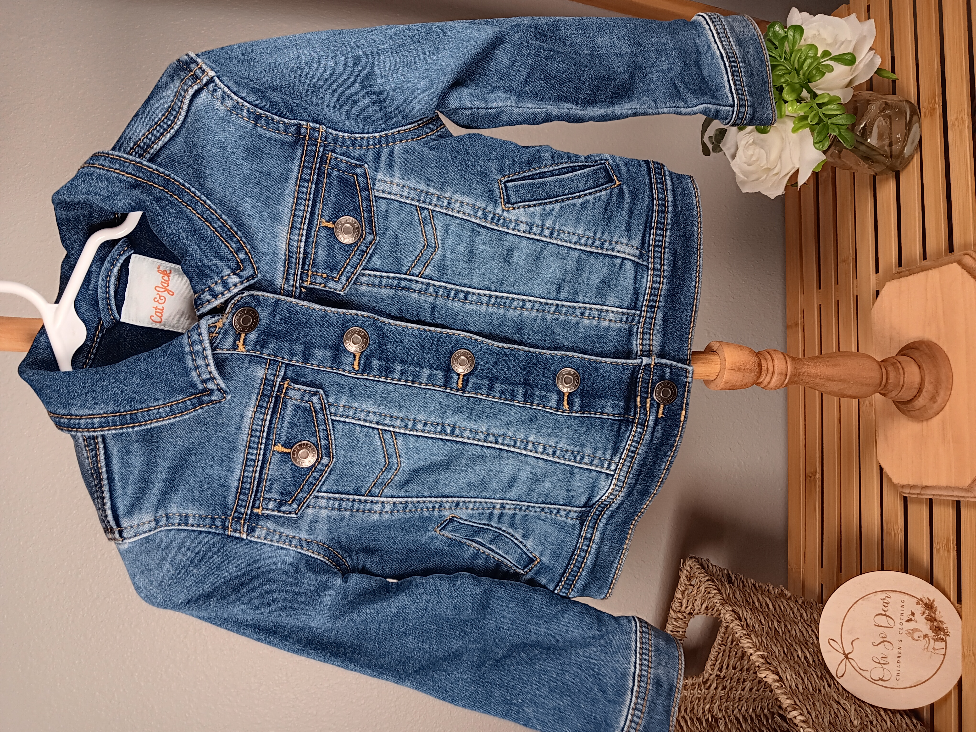 Denim Jacket, Classic blue jeans jacket for kids size 3T by Cat and Jack
