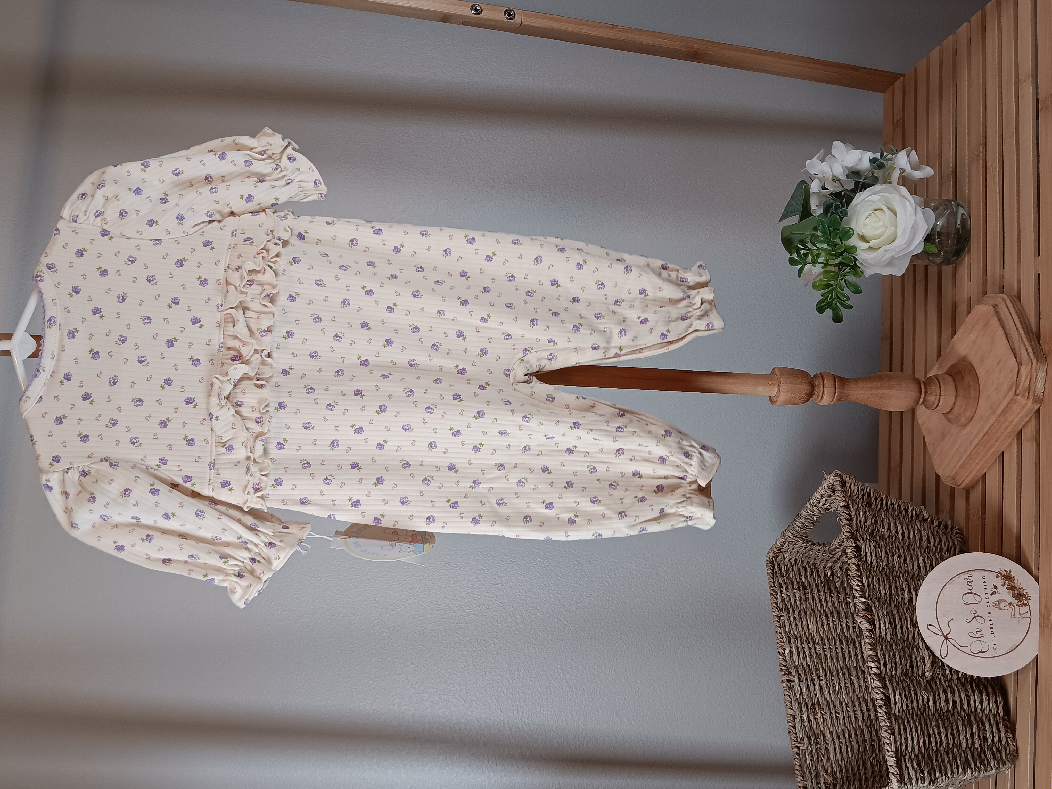 One piece Ruffle Bum Floral Baby Romper size 6 months