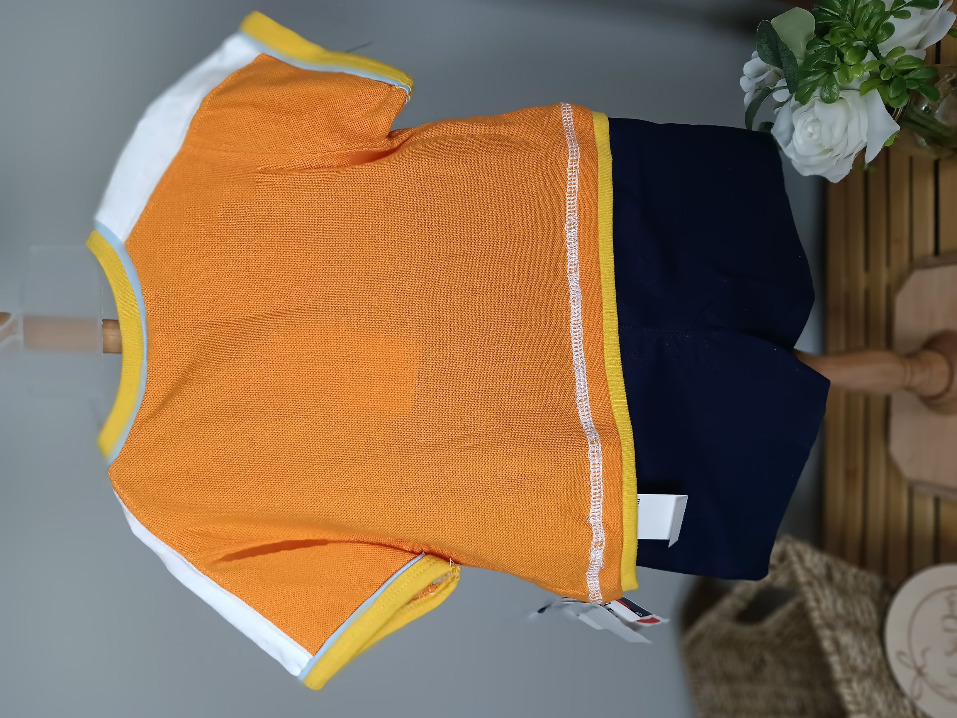 Darling 2 piece set for the baby boy 6to9 months NWT from Baby Q Flawed shoulder snap missing