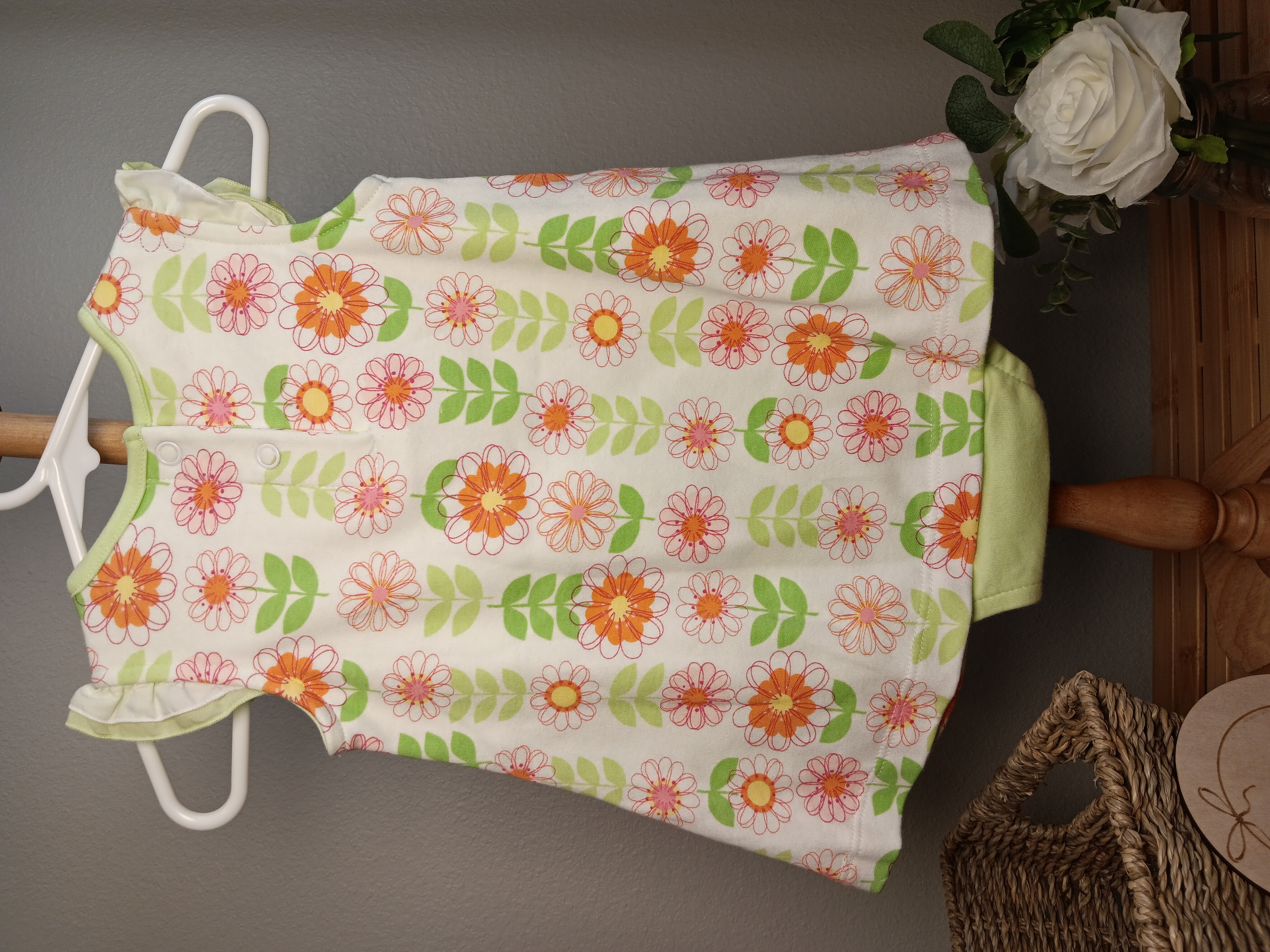 Floral Baby Romper Dress by Carters size 3 months with colorful flower patterns