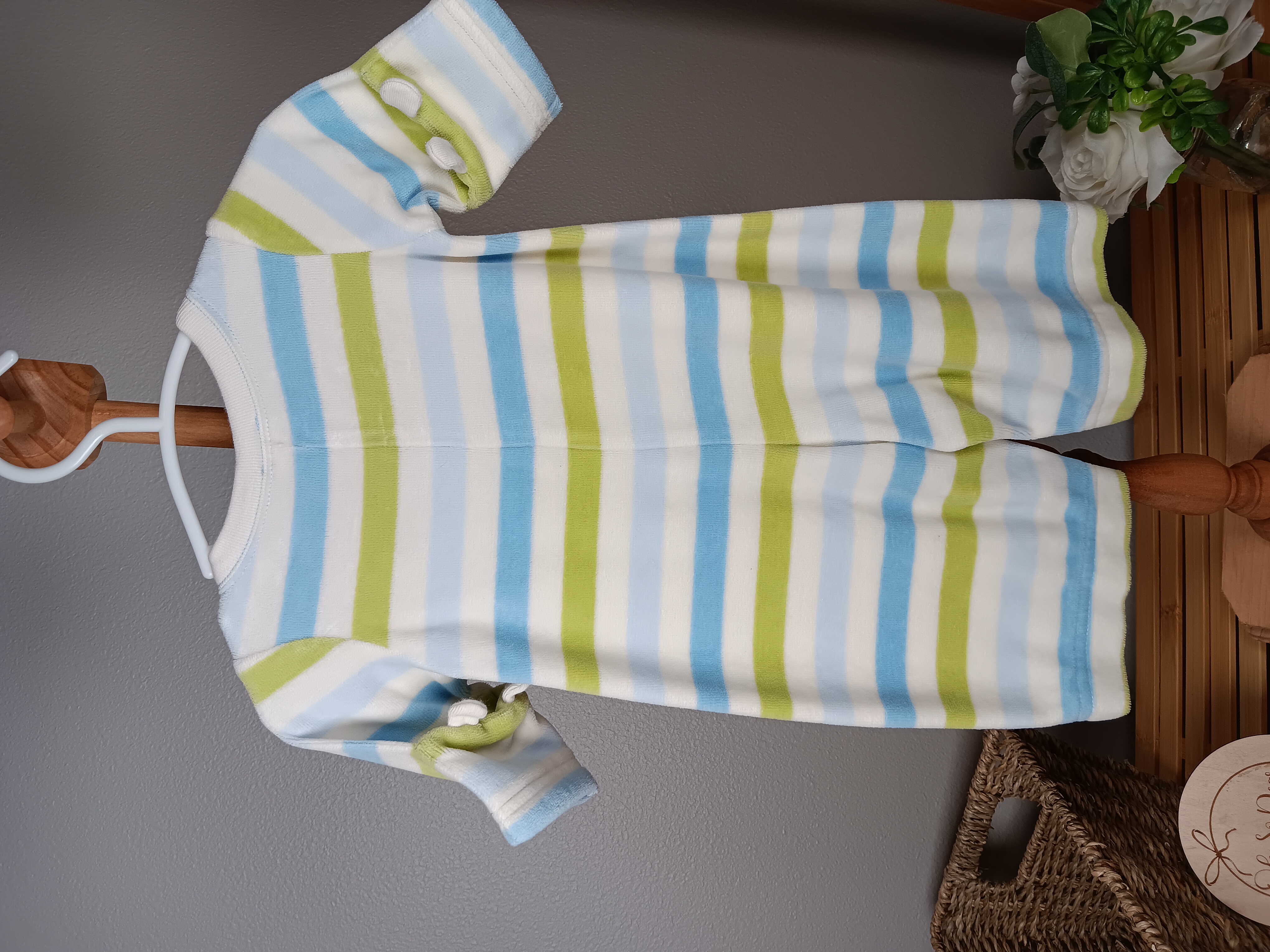 Baby Velour Striped Romper by Gymboree up to 7lbs VGUC