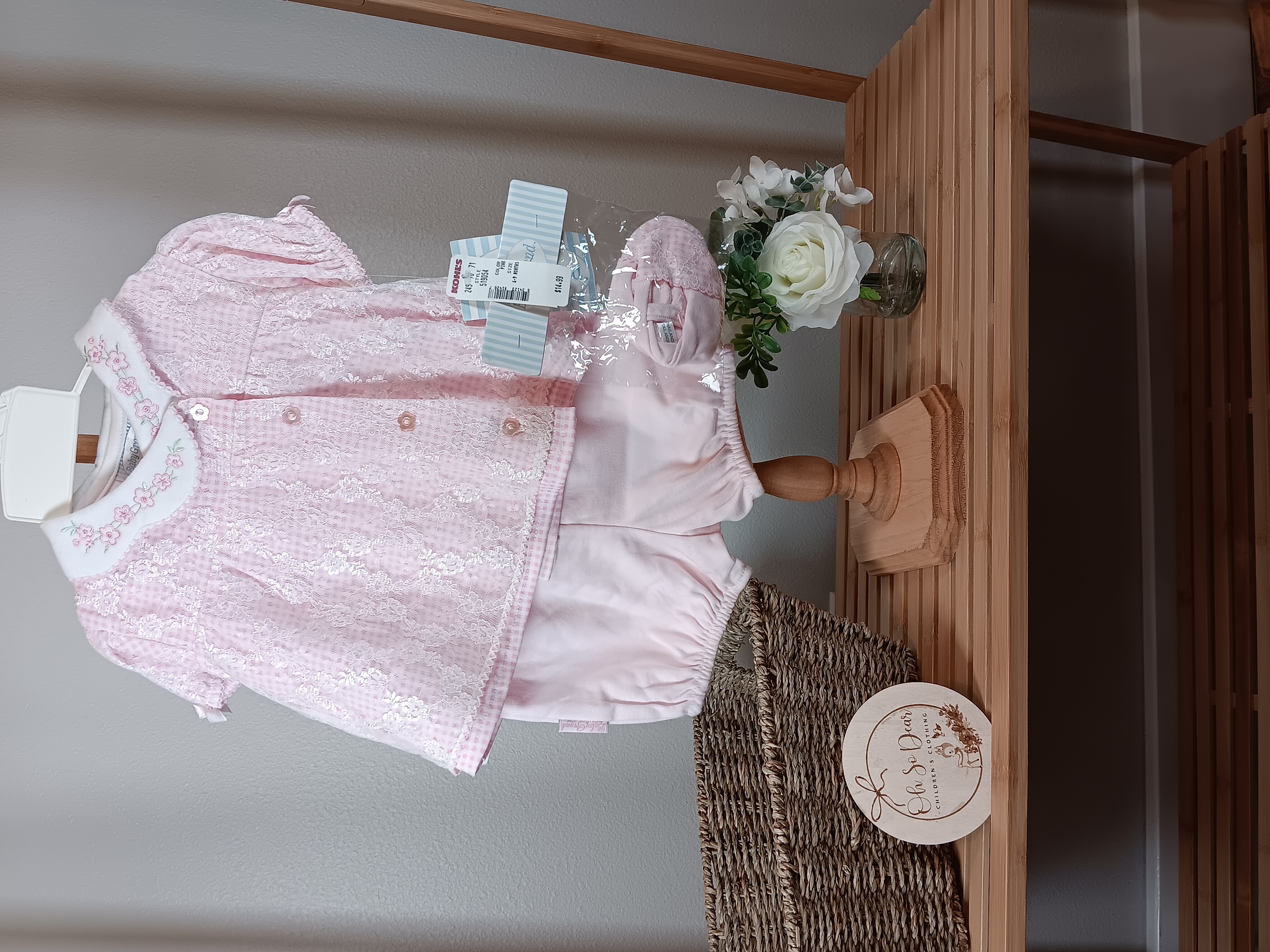 Darling dress by Baby Grand comes with bloomers and bootie shoes size 6 to 9 months NWT