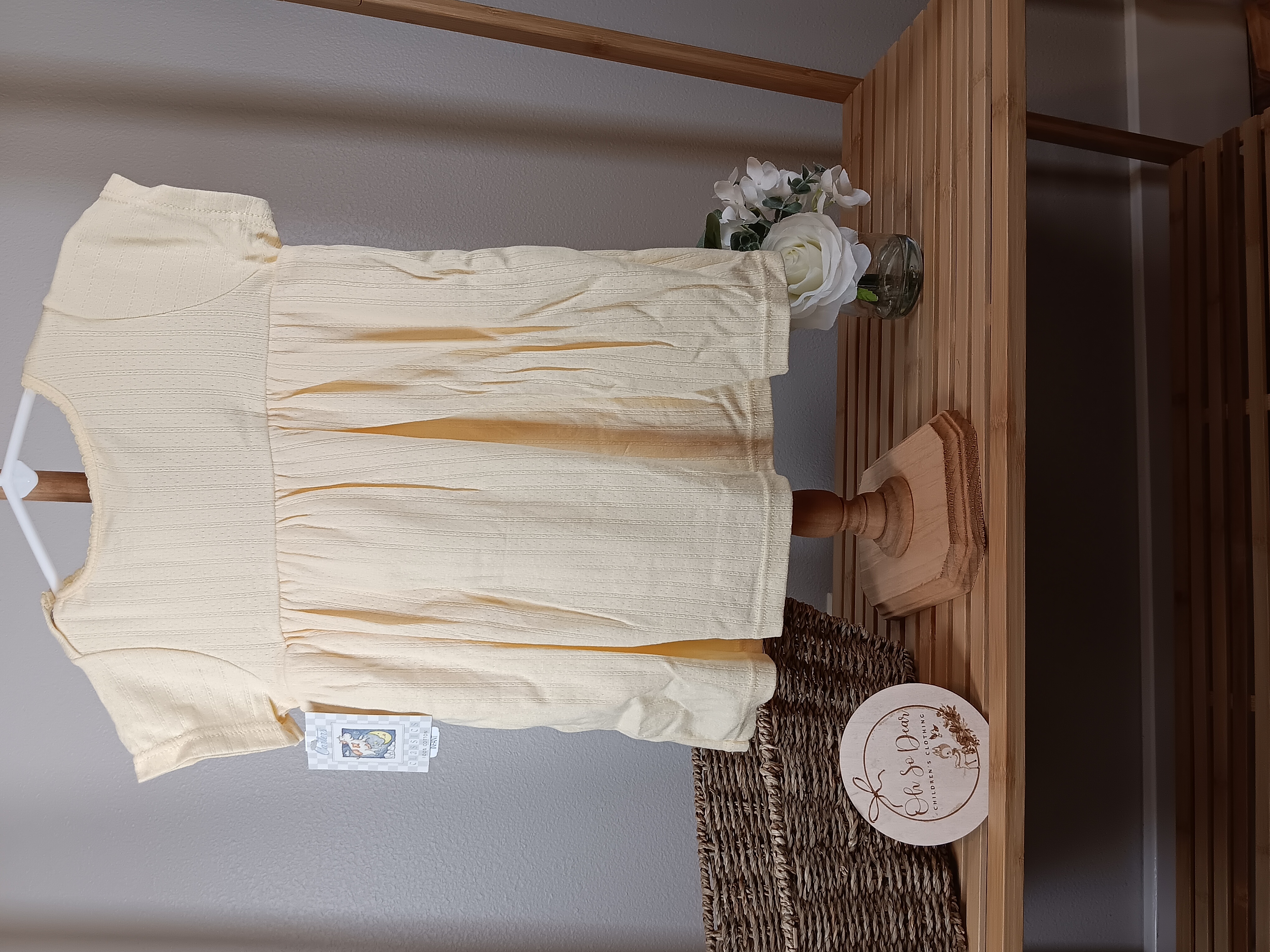 Light Yellow Baby Dress one  piece from Carters brand size 18 months NWT 