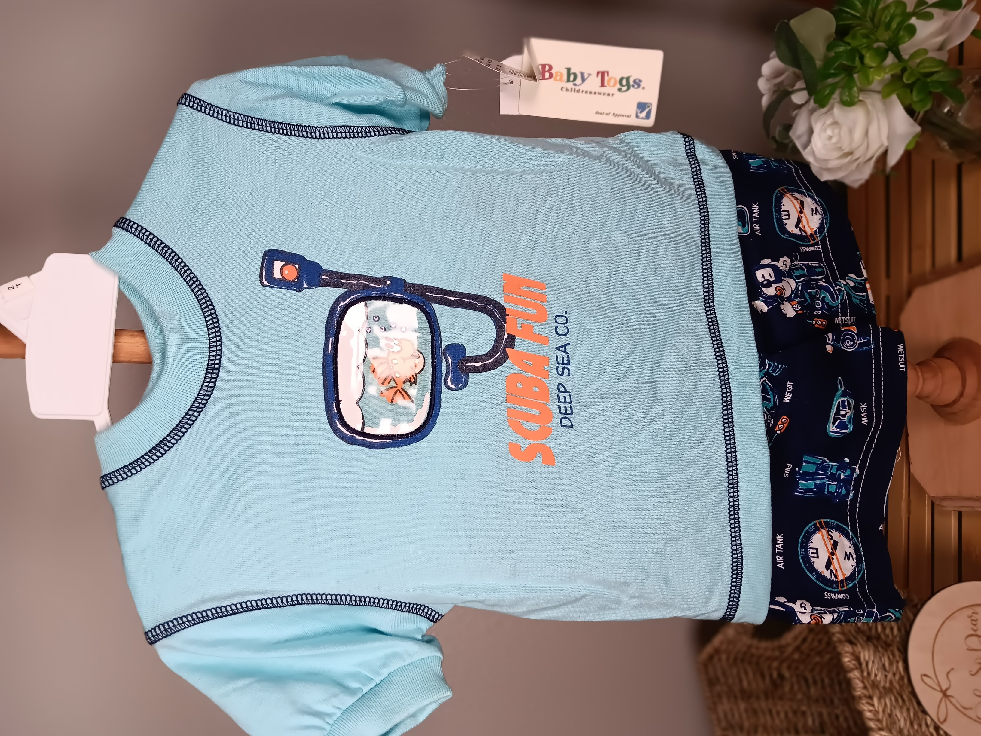 Boys Baby Togs brand swimsuit with matching shirt NWT size 24 months 