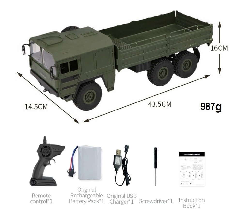 RC LKW Ferngesteuert 1:16 Fernbedienung Auto Modell Militär Spielzeug RC Army Truck 2,4G 6WD Q64 Simulation MAN KAT1 Transporter Ferngesteuerter LKW LASTWAGEN Grün