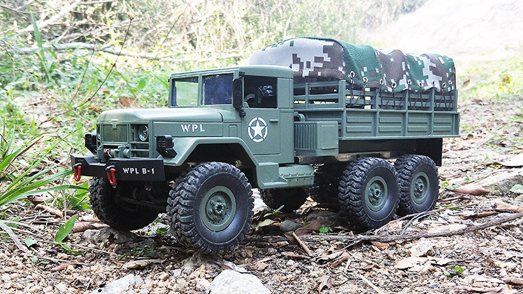 RC Truck 6WD Militär LKW 1:16 RTR WPL B-16 2.4GHz Off-Road Crawler Car Buggy Lastwagen Ferngesteuertes Militärfahrzeug