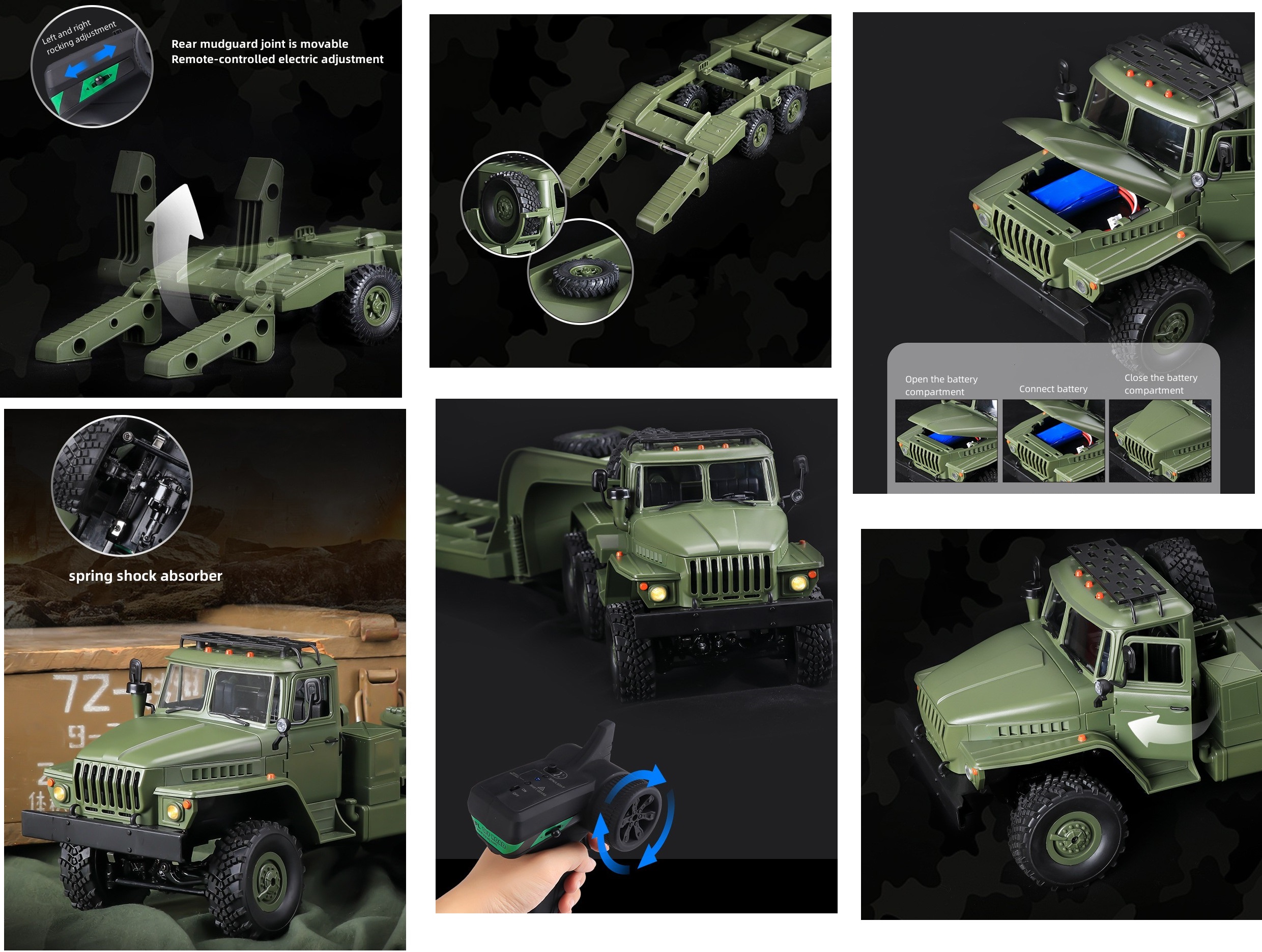 RC LKW Militär Truck 2.4G Ural RTR 1:16 6WD Off-Road Fahrzeug Simulation Crawler Ferngesteuerter Lastwagen WPL B-36-3 Car