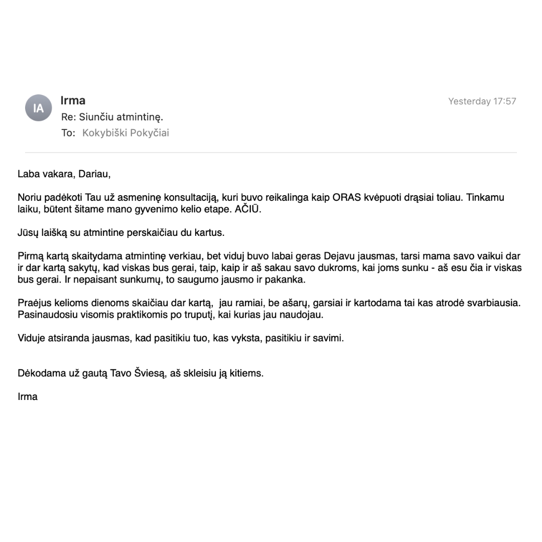 ASMENINĖ KONSULTACIJA ONLINE + PDF ATMINTINĖ