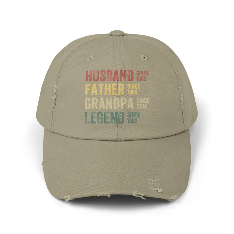Personalized Husband Dad and Grandpa Hat