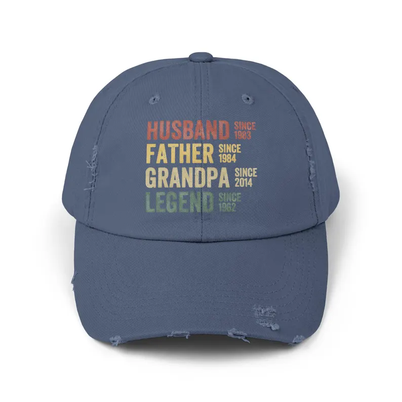 Personalized Husband Dad and Grandpa Hat